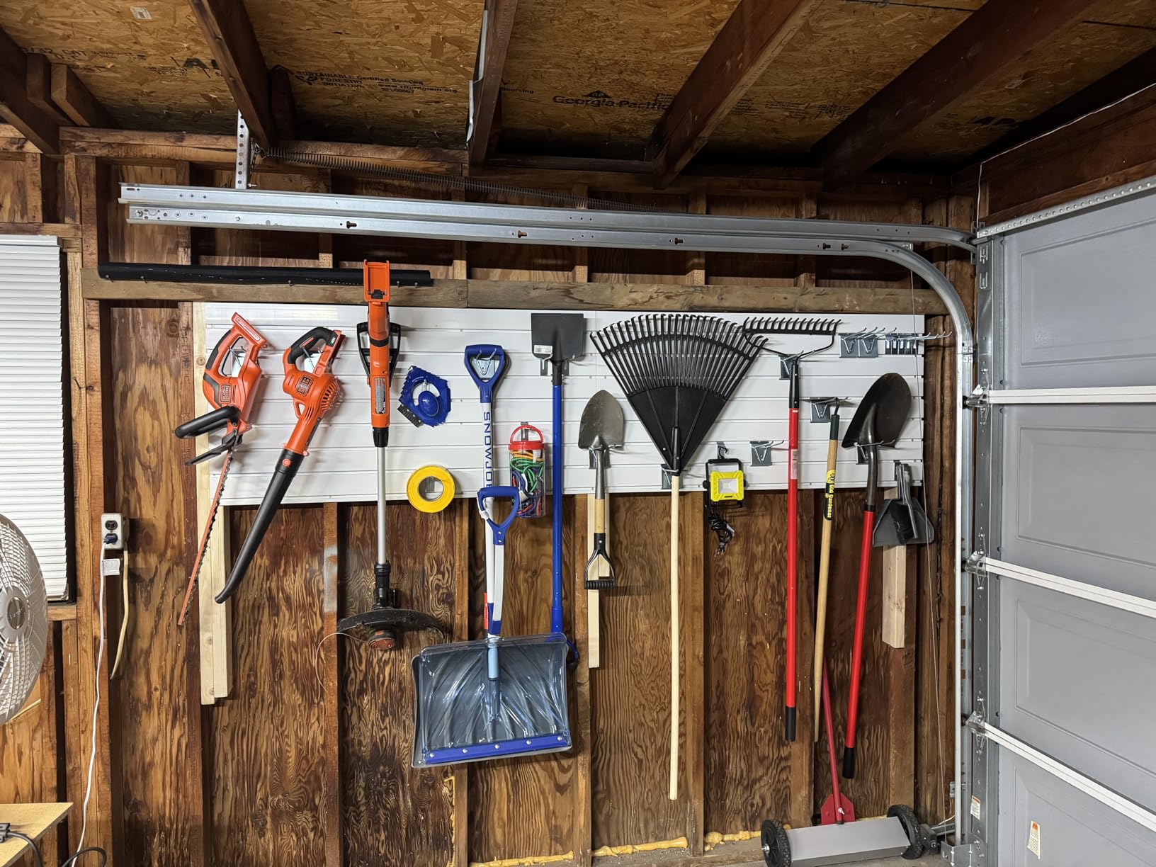 Ezlaino Slat Wall Paneling, 4ft x 8ft PVC Slatwall Garage Wall Organizer | Upgraded & Thickened for Long-Lasting Durability, Compatible with Slatwall Accessories, For Garage Storage & Display, Black customer photo 2