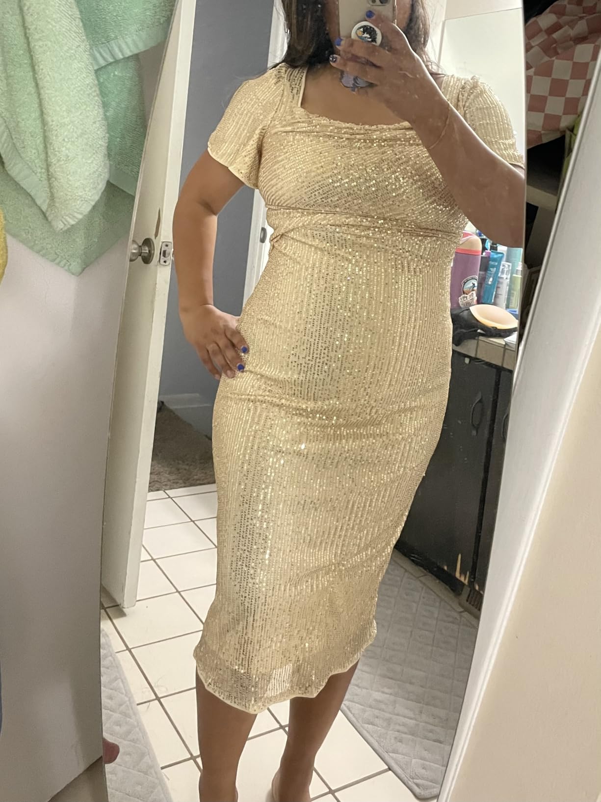 BeryLove Women Sequin Formal Cocktail Party Prom Bodycon Dresses customer photo 1
