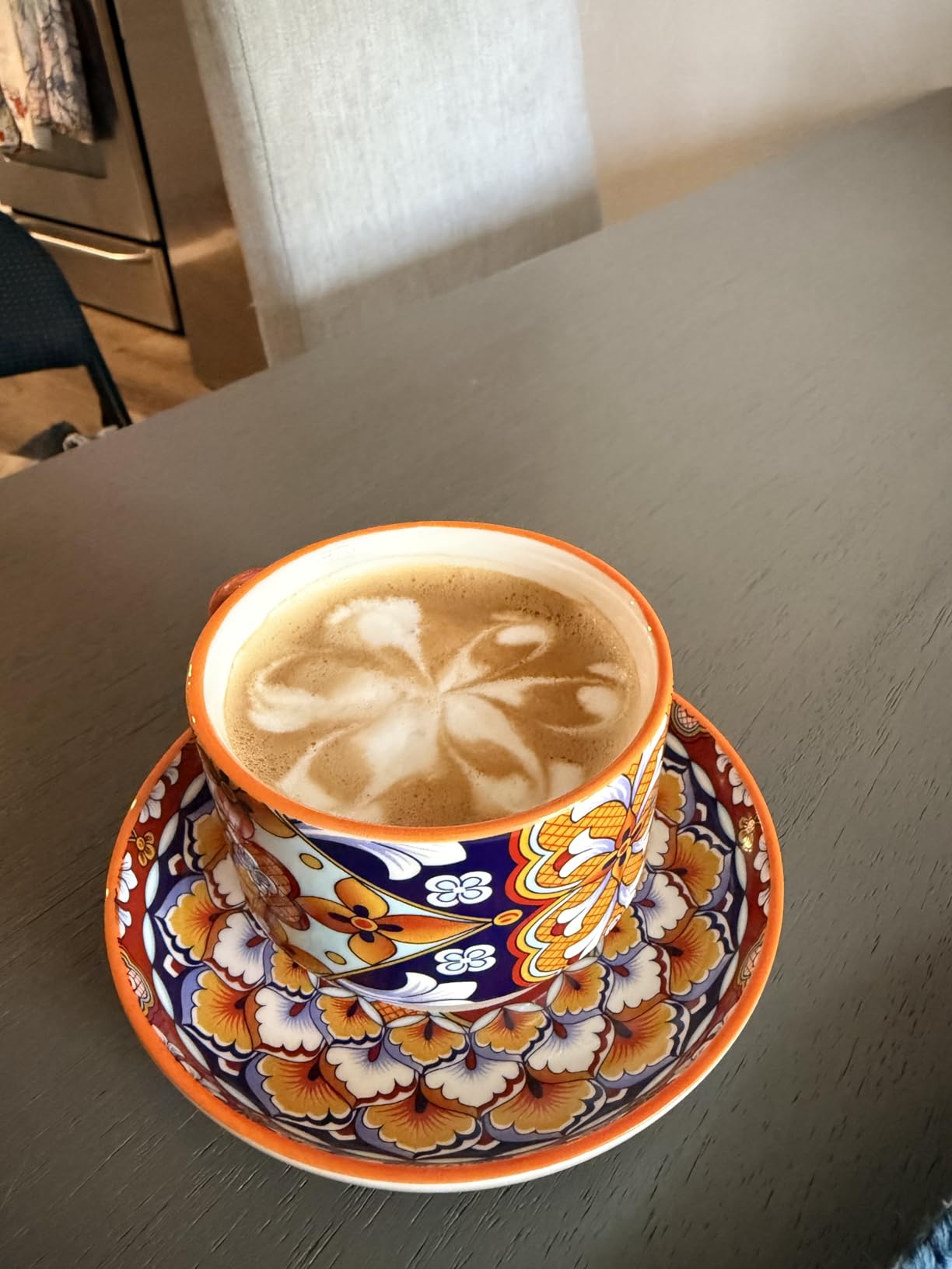 vancasso 2.5 Oz Stackable Espresso Cup Set of 4, Ceramic with Saucers | Microwave and Dishwasher Safe, Easy Clean, For Cappuccino, Tea, Latte, and Espresso, Bohemian Design with Metal Display Stand customer photo 1