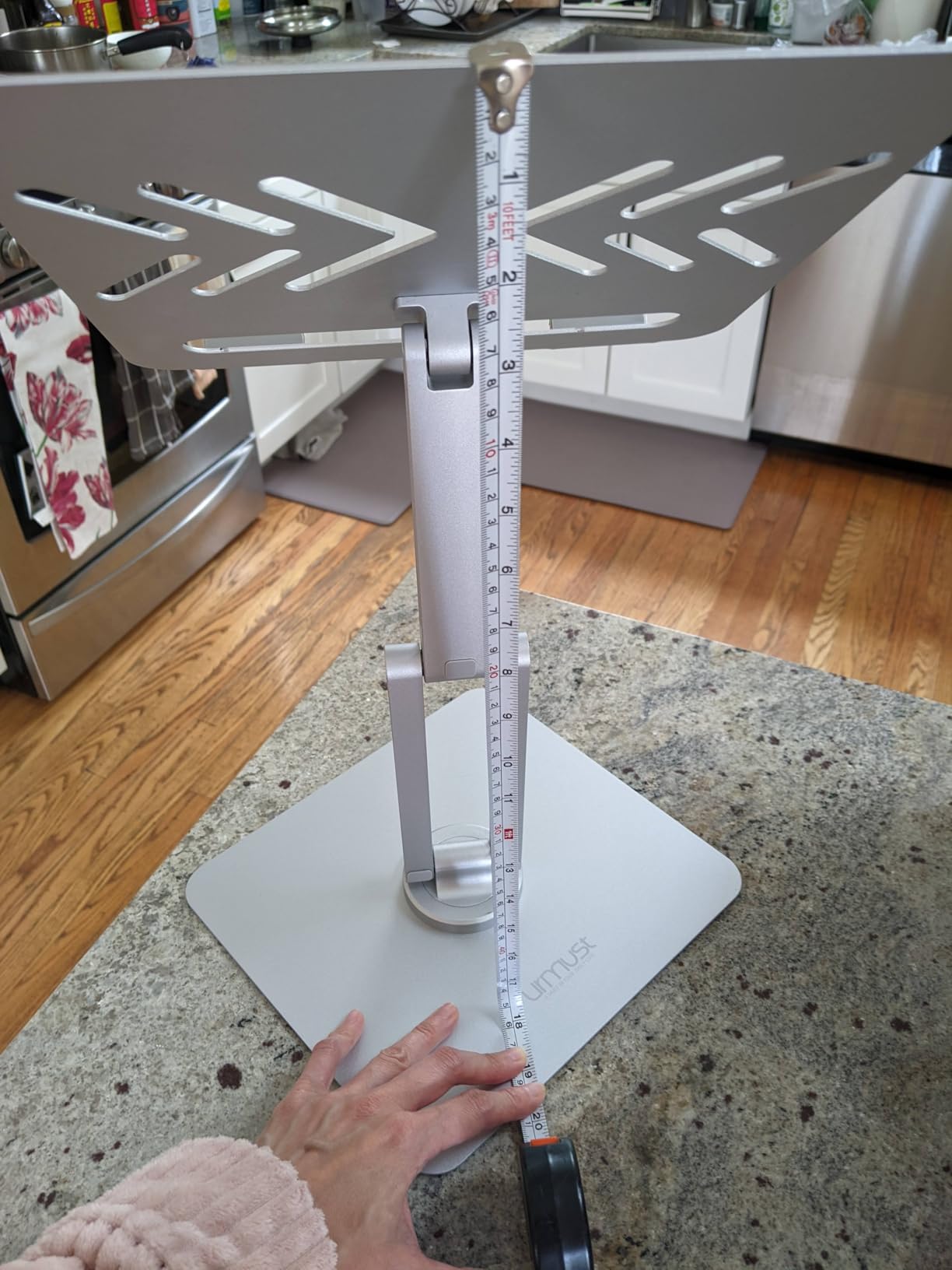 Urmust 360 Rotating Laptop Stand for Desk fit 10-17 Device | Adjustable Height, Ergonomic Laptop Riser Standing Desk Converter, MacBook Stand, Aluminum Computer Riser Holder customer photo 1