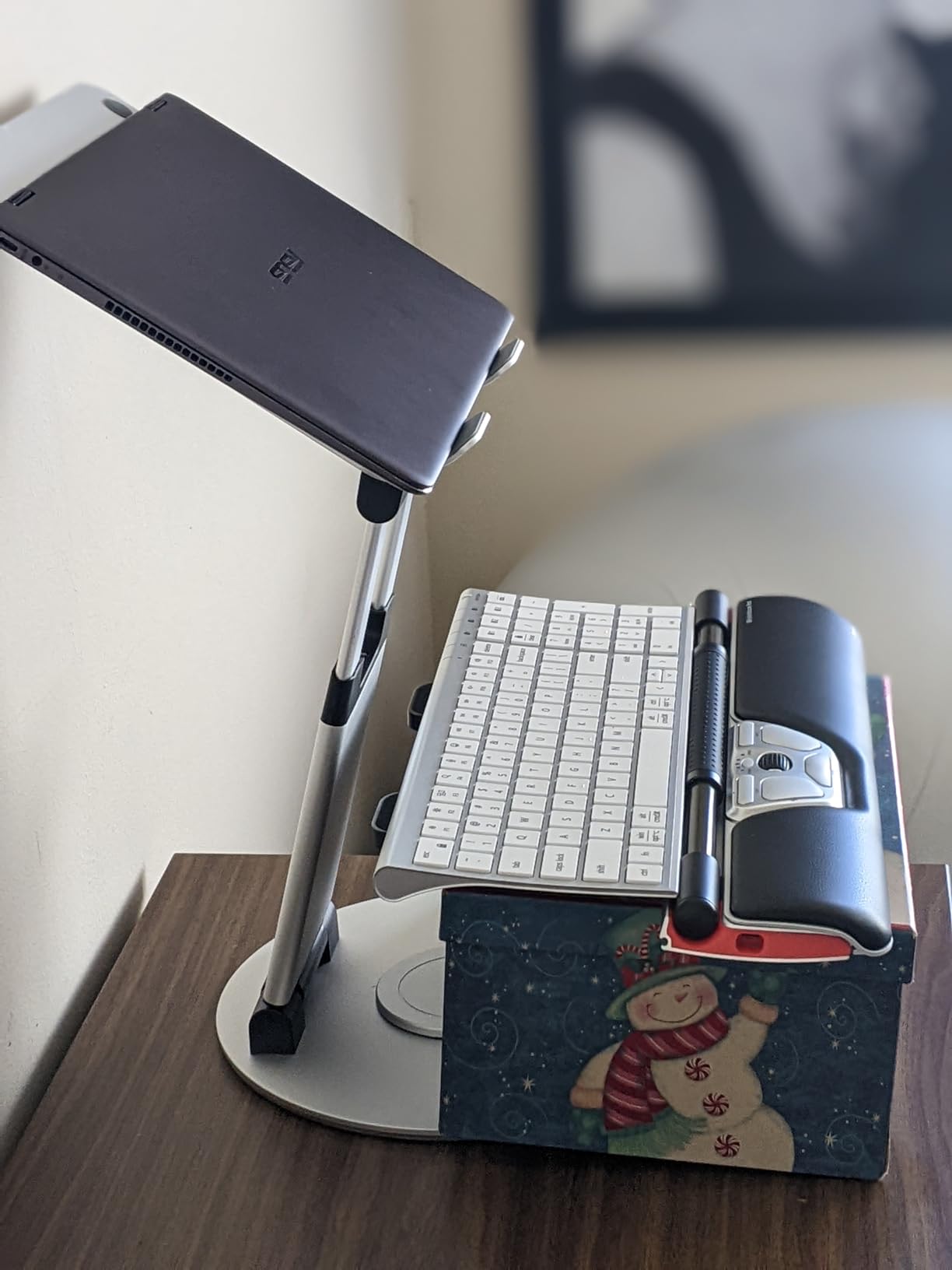 Urmust 360 Rotating Laptop Stand for Desk fit 10-17 Device | Adjustable Height, Ergonomic Laptop Riser Standing Desk Converter, MacBook Stand, Aluminum Computer Riser Holder customer photo 2