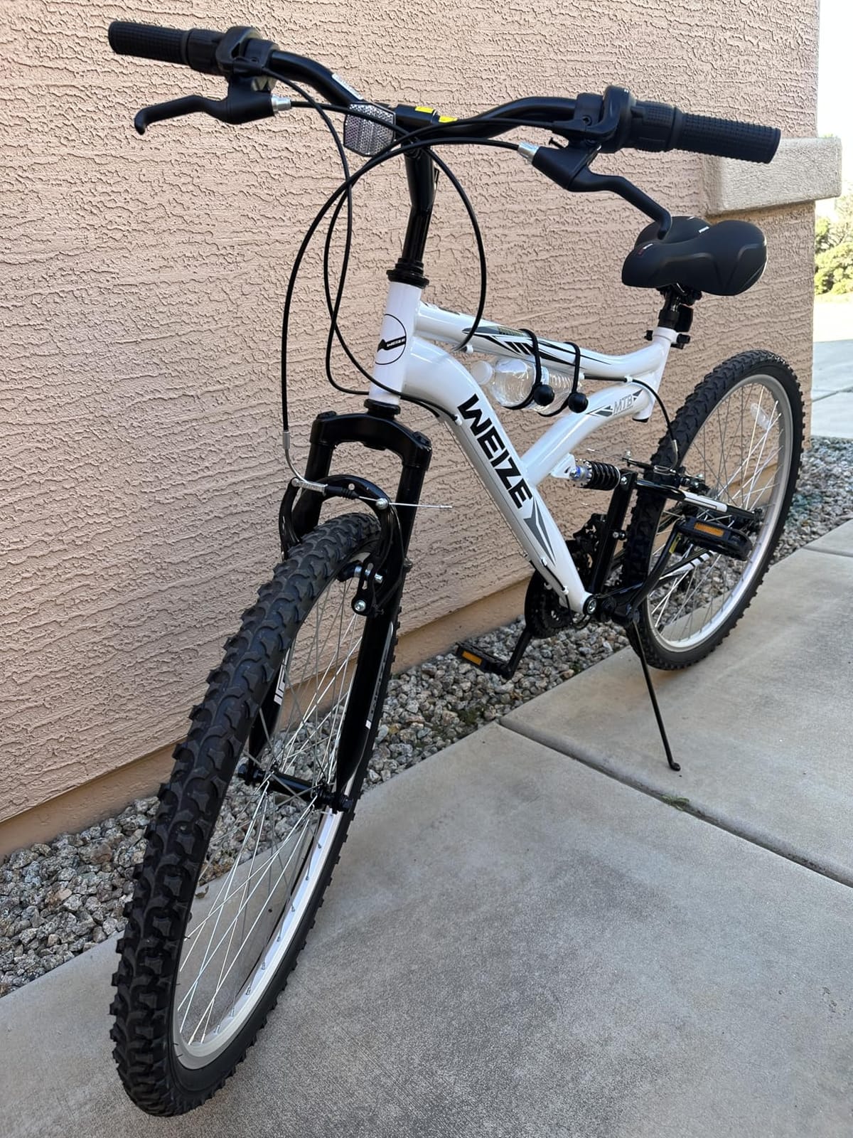 WEIZE Mountain Bike, 24 26 27.5 inch Outdoor Cycling Bike,18-Speed/High-Carbon Steel/Dual Full Suspension, Adjustable Ergonomic Seat for Men Women Adult, MTB Bicycle with Suspension Fork customer photo 2