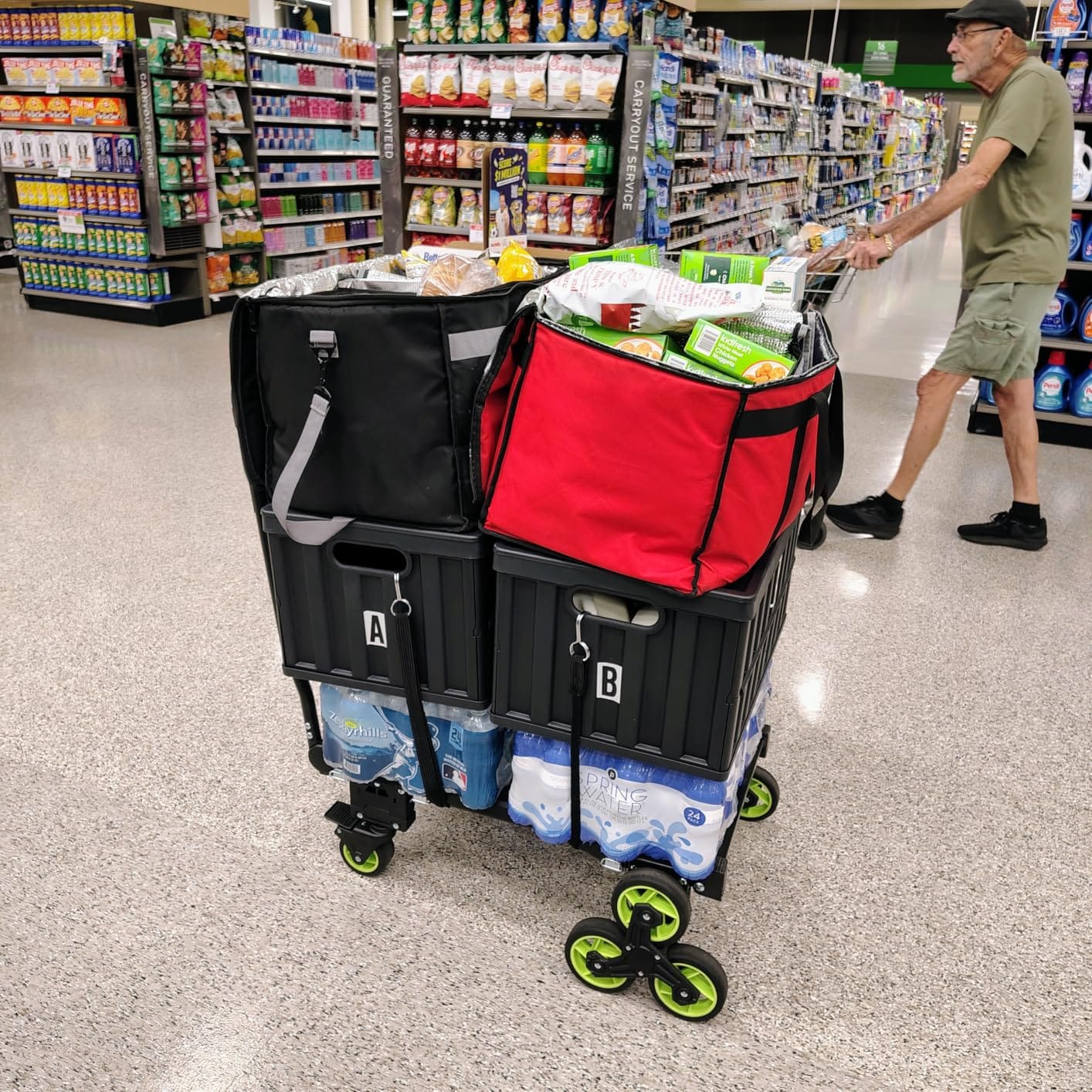 Upgraded 3 in 1 Convertible Folding Hand Truck with Brakes, Hand Truck Dolly Heavy Duty 660lbs Capacity, Stair Climbing Cart with Adjustable Shovel Board and Fixed Handle for Moving customer photo 1