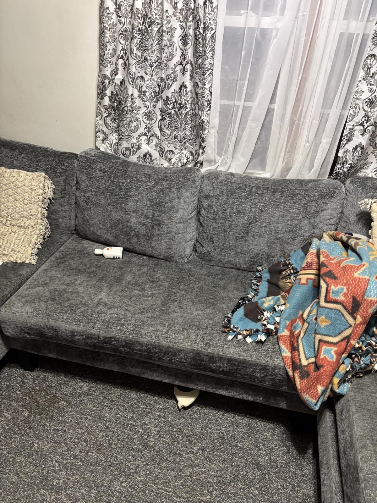 U-Shaped Sectional Couches for Living Room, 112 Inch Modern Sectional Couch, Dark Grey Chenille Sofa with Double Chaise for Apartment customer photo 1