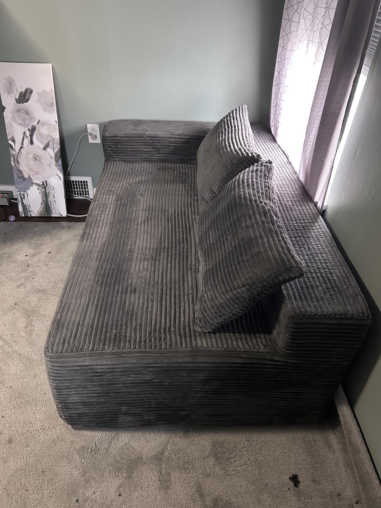 Mangodan Cloud Sectional Sofa, Boneless Couch for Living Room, Dark Grey | L Shaped Modular, Left Facing Chaise, Deep Seat & Back Support, Kid & Pet Friendly, Fits Apartment and Living Room customer photo 2