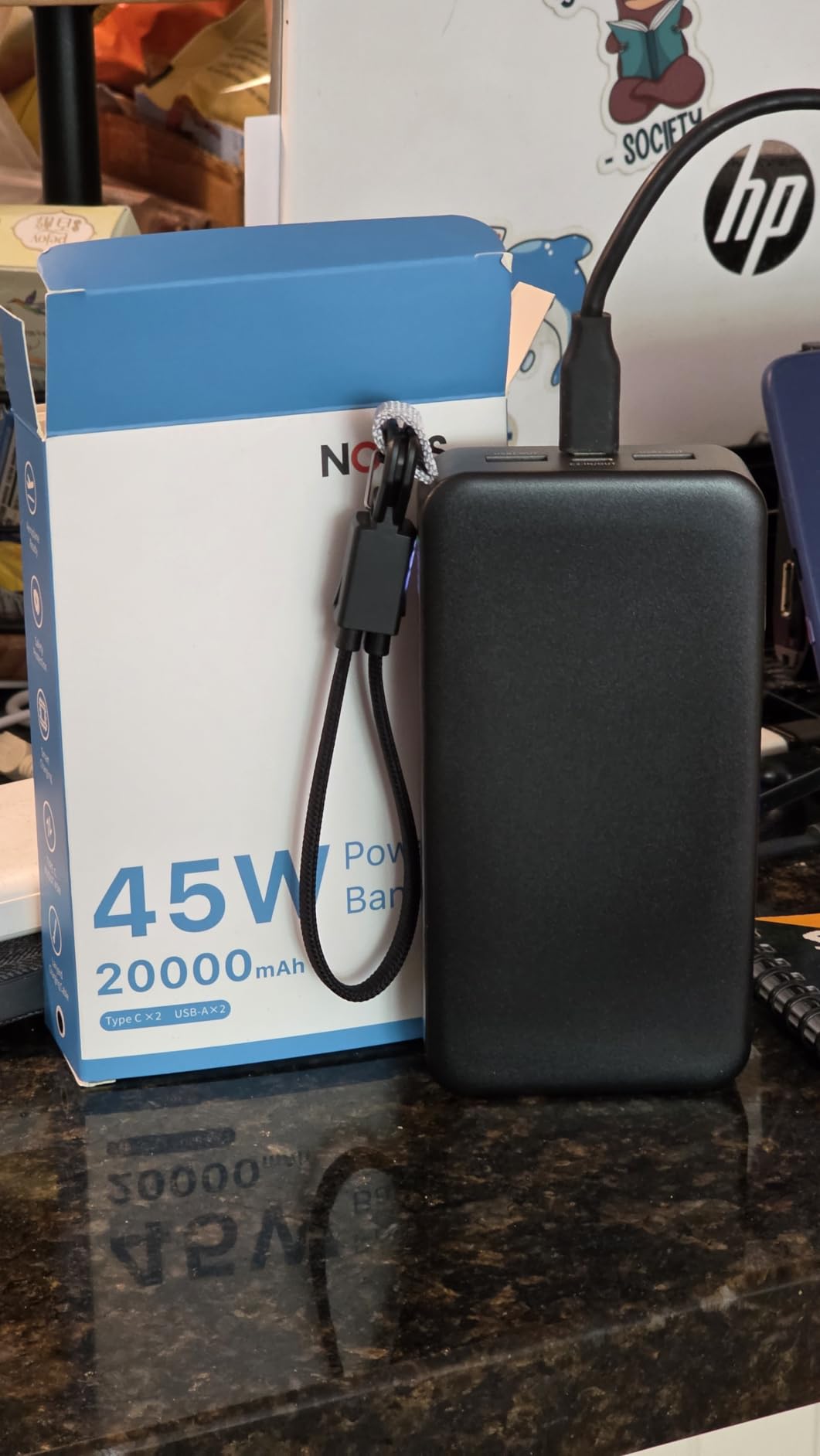 NOBIS Portable Charger 20000mAh 90W Laptop Power Bank | 2C+2A USB-C Fast Charging Battery Pack with LED Display for Laptops, Tablets, Steam Deck & Phones customer photo 2