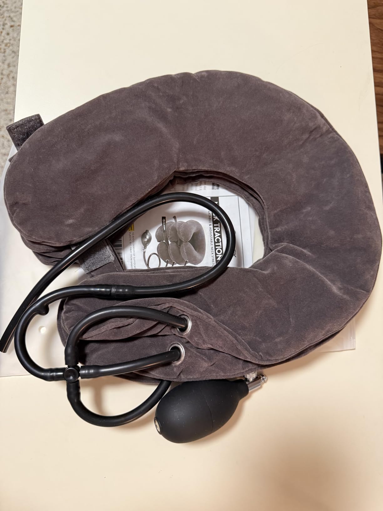 Cervical Neck Stretcher and Cervical Traction Device, Inflatable Neck Traction Device for Home Use, Decompression Devices and Support Brace for Pinched Nerve Relief, Extender Pillow and Hammock customer photo 2