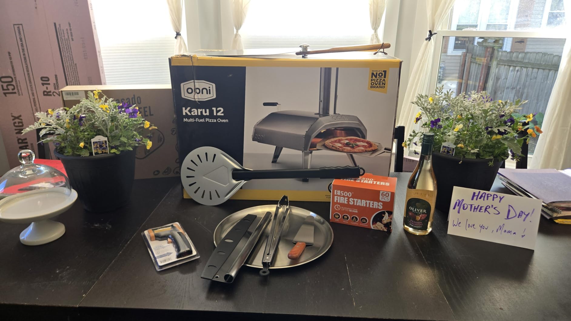 Pizza Peel and Pan Set, 6 Piece Pizza Oven Accessories, 12 Inch Metal Pizza Paddle with Foldable Wooden Handle, 8 Inch Metal Peel, Rocker Cutter, Server, Stainless Steel Plates and Tongs customer photo 2