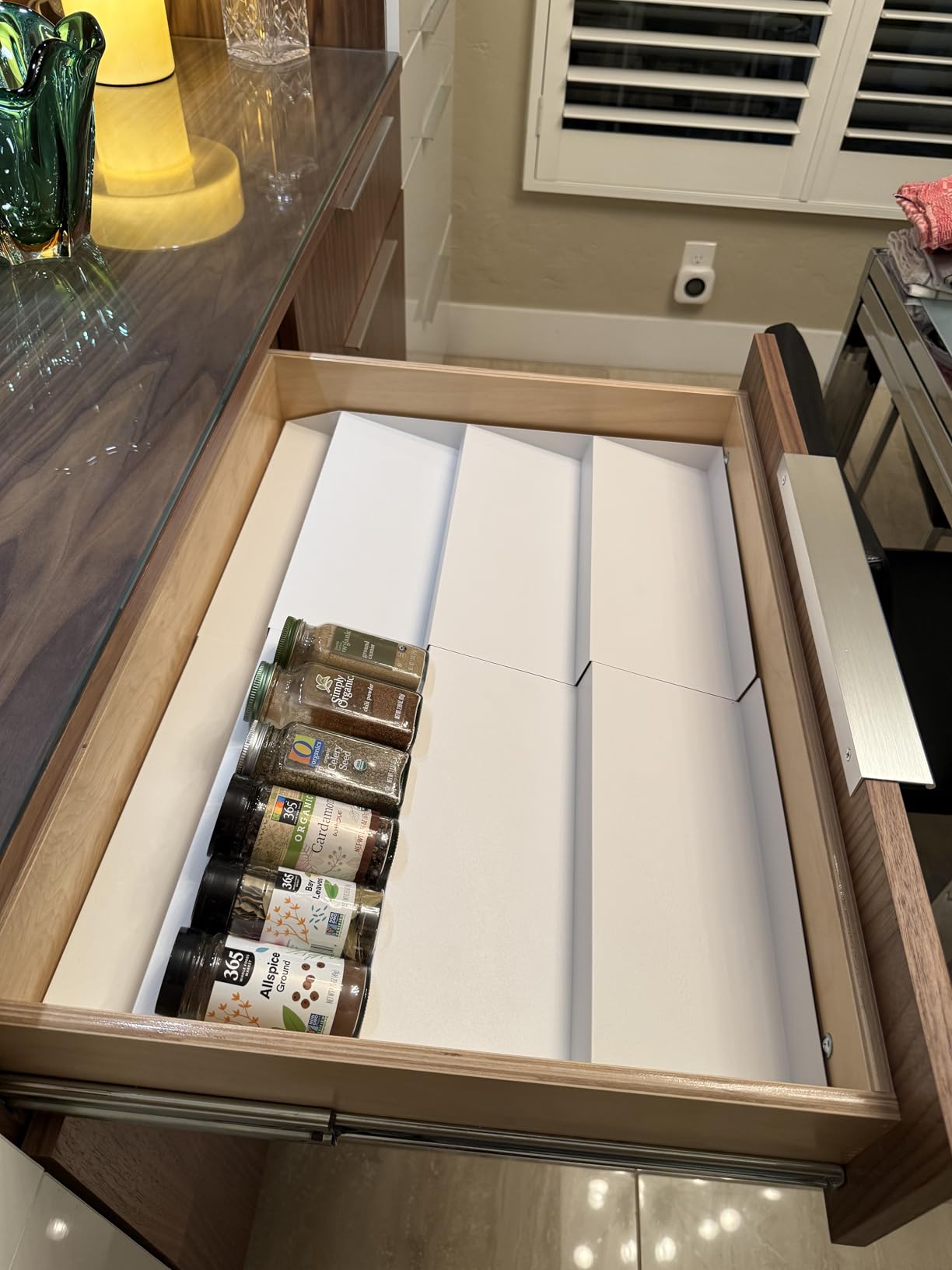 GOENDR Metal Spice Drawer Organizer, 4-Tier Spice Rack for Drawer, Expandable Seasoning Organizer Fits 11.4-22.8