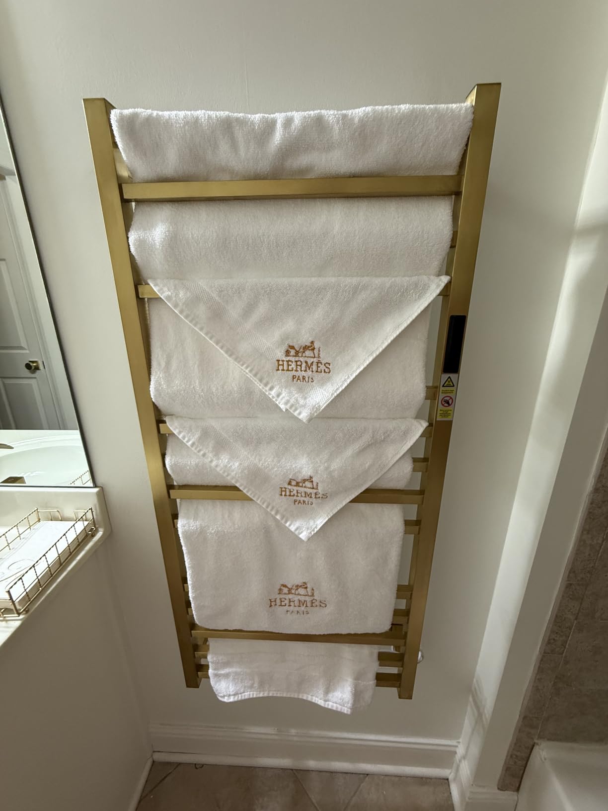 Luxury Heated Towel Rack for Bathroom, Wall Mounted Electric Towel Warmer Rack with Timer & Temperature Control, 12 Bar Stainless Steel Towel Heater for Bathroom (Brushed Gold) customer photo 1