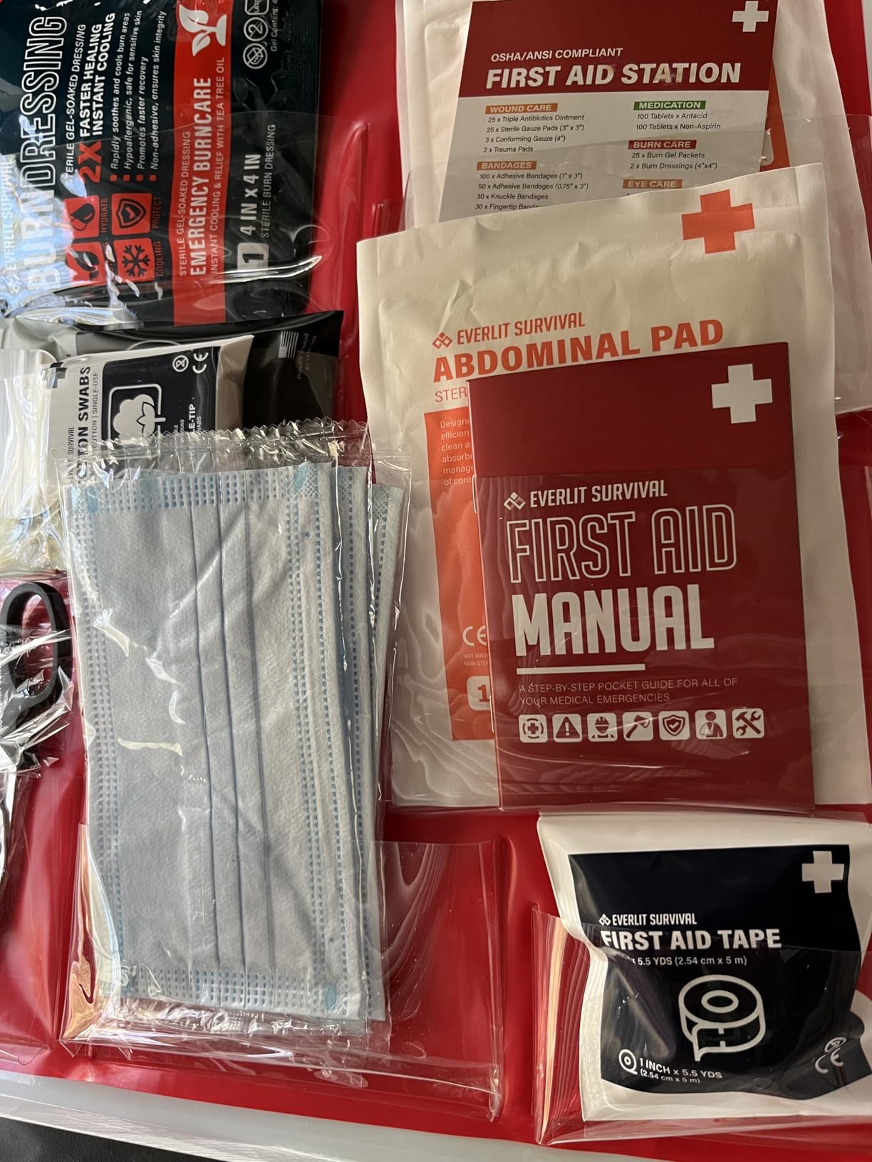 EVERLIT CARE 3-Shelf OSHA-Compliant First Aid Kit, ANSI Class B+ 100 Person Emergency First Aid Cabinet for Business, Job Site, Industrial Manufacturing Facility, Restaurant, and Kitchen customer photo 1