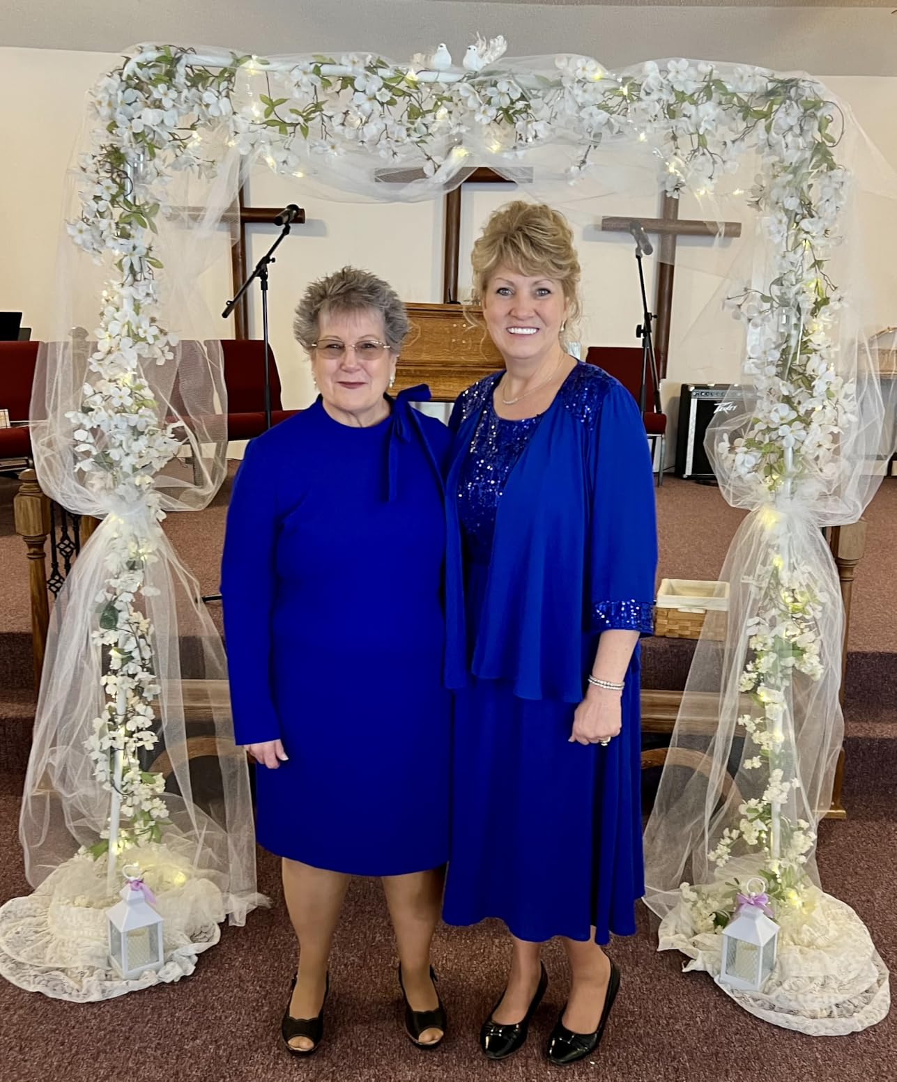 GRACE KARIN Formal Wedding Guest Dress Sequin Mother of The Bride Dresses | Two Piece,3/4 Sleeve,Tea Length,Crew Neck,Fit and Flare,Chiffon,Suitable for Spring/Summer/Fall/Winter/Cocktail/Party/Prom customer photo 1