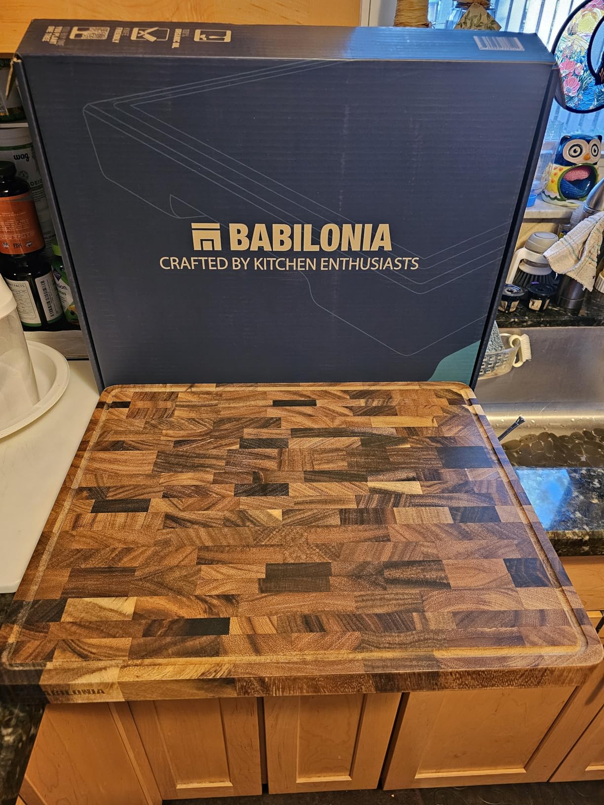 Walnut Wood Cutting Board for Kitchen, End Grain Chopping Boards | 17