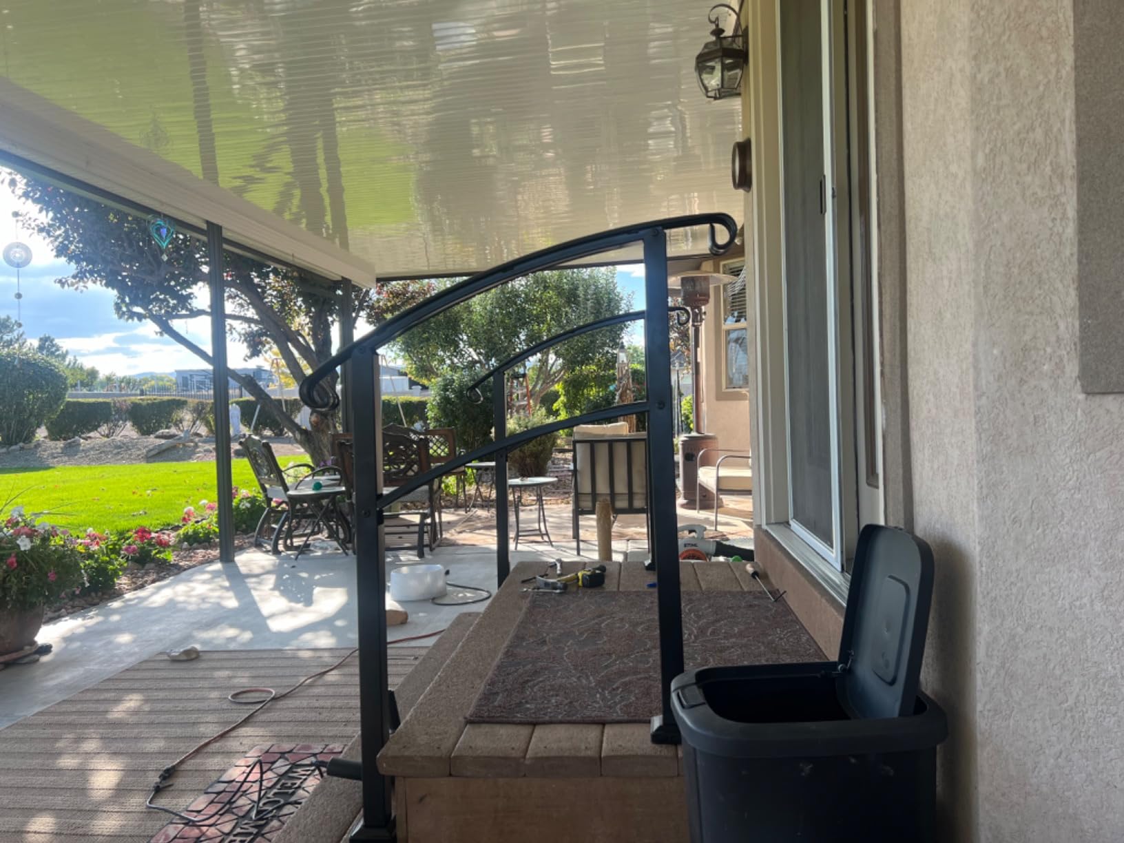 Aluminum Deck Railing Kit, Modular 36 in H. x 5 Ft W Level Railing Kit for Outdoor Steps, Heavy Duty Balustrade System for Deck, Porch, Patio & Balcony (1 Post, 1 Panel) customer photo 1