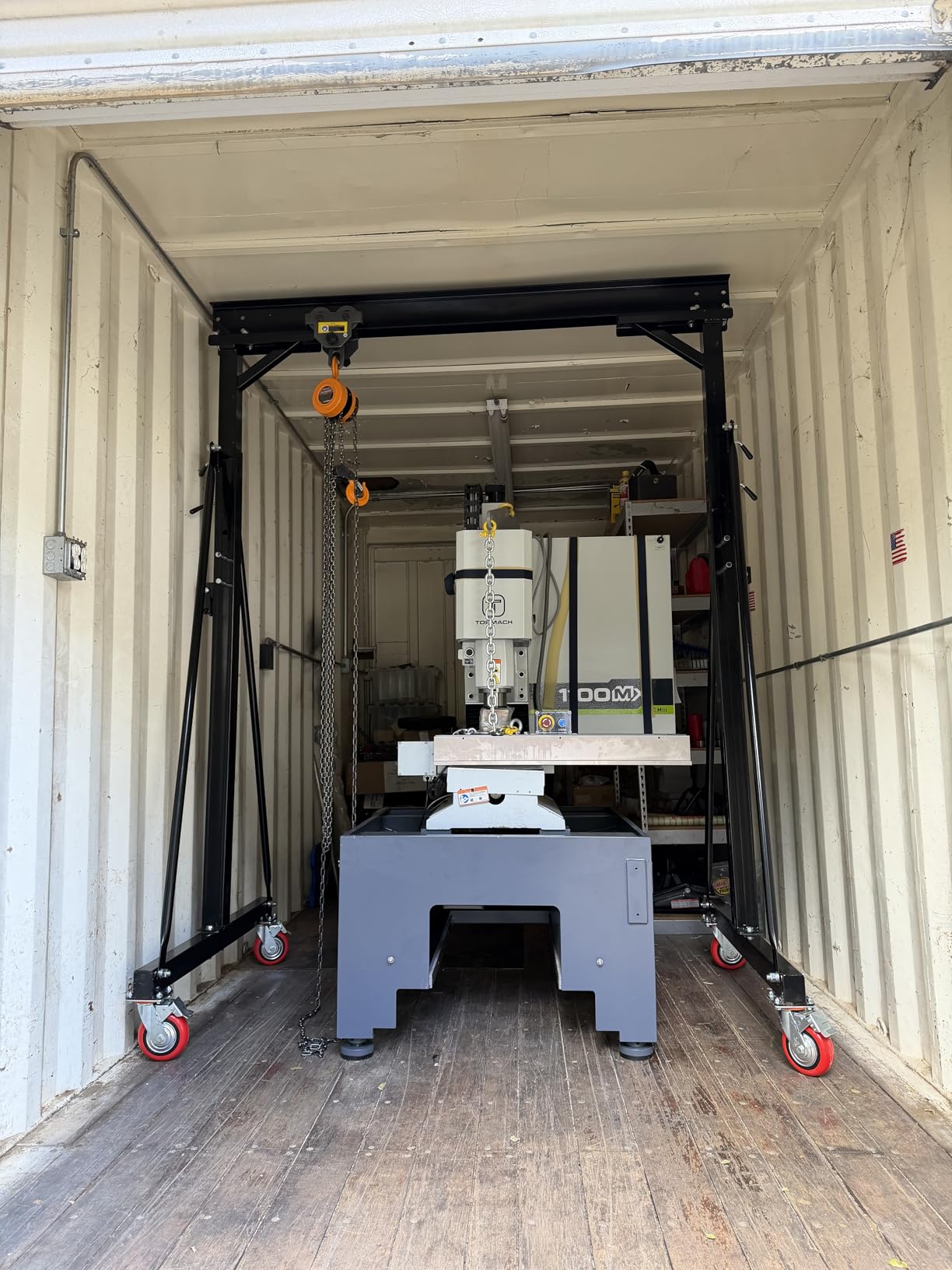 3 Ton MAX 6600LBS Gantry Crane, Adjustable Height (8.53-12.47 FT), Width (9.06 FT, Available 8.53FT), Steel I-Beam Construction, Portable Shop Hoist for Factories, Warehouses customer photo 2