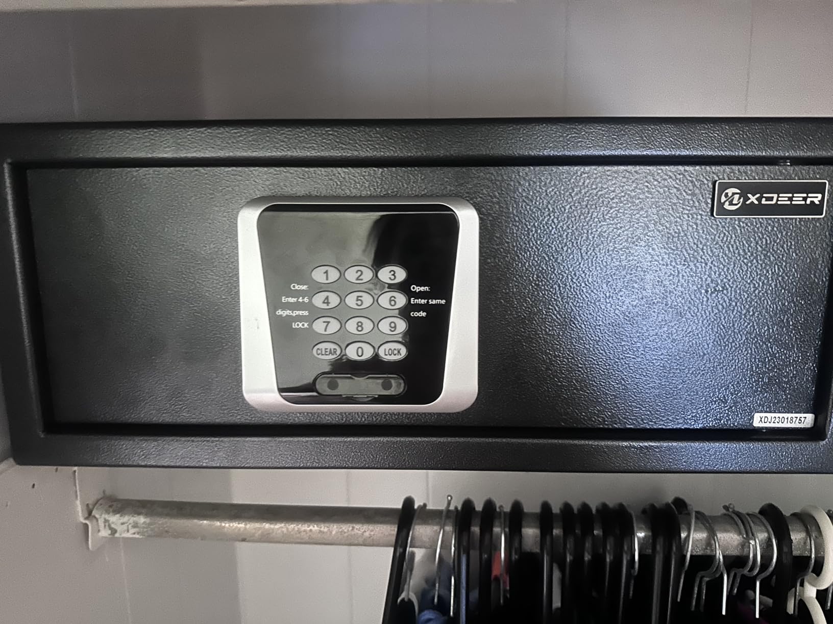 XDeer 33 LB Hotel Safe 1.39 Cubic Feet Home Safe | Personal Document Steel Security Safe Box With Hotel-Style Digital Electronic Lock/Sensor Light/Silent Mode - Black 1PCS customer photo 1