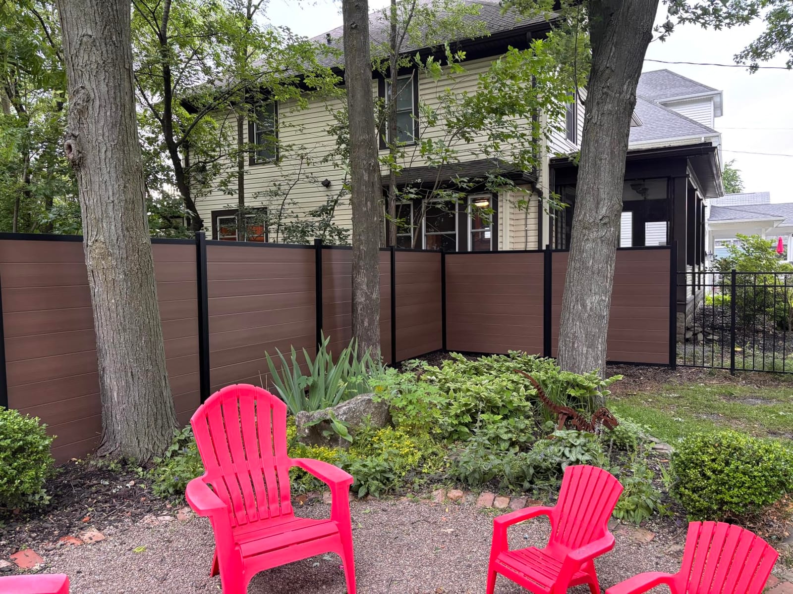 WamBam Composite Privacy Fence Panel, 6ft Walnut Brown | 6ftH x 6ftW, 1 Panel, BL19114, Aluminum Frame, Posts sold Separately customer photo 1