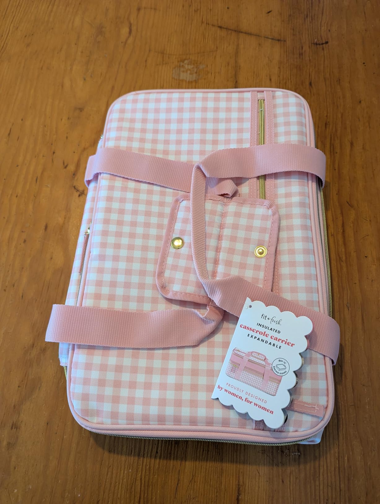 Fit & Fresh Insulated Double Decker Casserole Carrier for Hot & Cold Food | Fits two 9x13