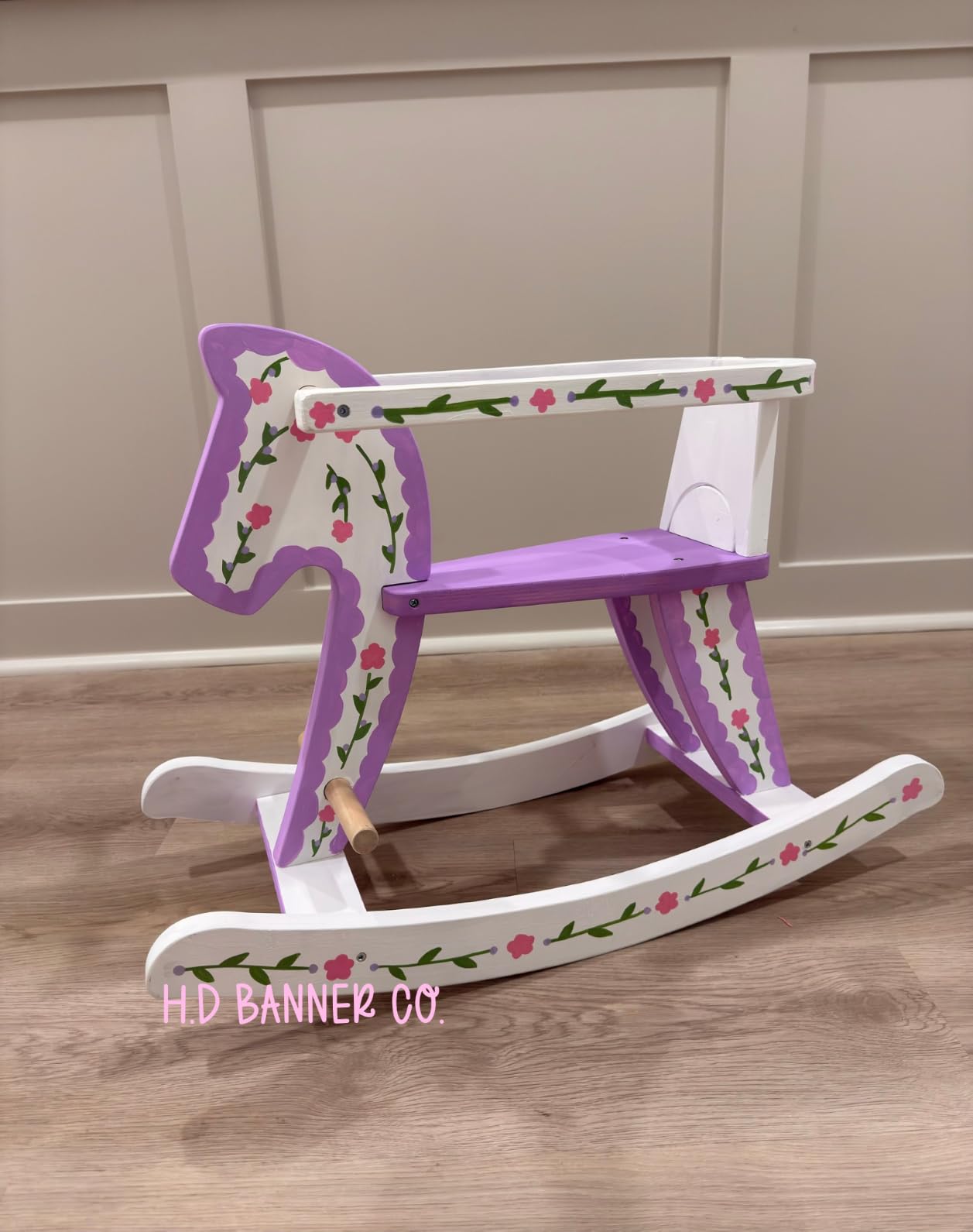 labebe - Wooden Rocking Horse, Baby Wooden Ride On Toys for 12M+, Classic Rocker Toy with Removable Fence, Toddler Riding Toy Indoor/Outdoor, Nursery Birthday Gift (Natural) customer photo 1
