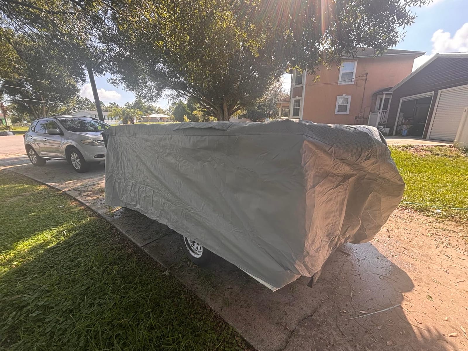 Umbrauto RV Cover 27-30ft: 7 Layers Travel Trailer Cover, Waterproof Camper Cover, Toy Hauler Cover with Tongue Jack Cover, Extra Windproof Ropes, Gutter Covers customer photo 2