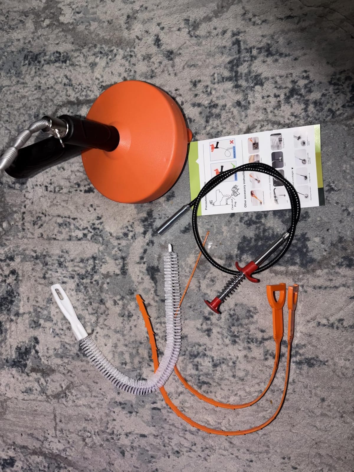 33 Feet Drain Snake Auger, Plumbing Snake Drain Hair Clog Removal Tool, Heavy Duty Toilet Snake Auger, Sink Unclogger Drain Cleaner Tool for Bathroom Kitchen Tub Shower with Gloves customer photo 1