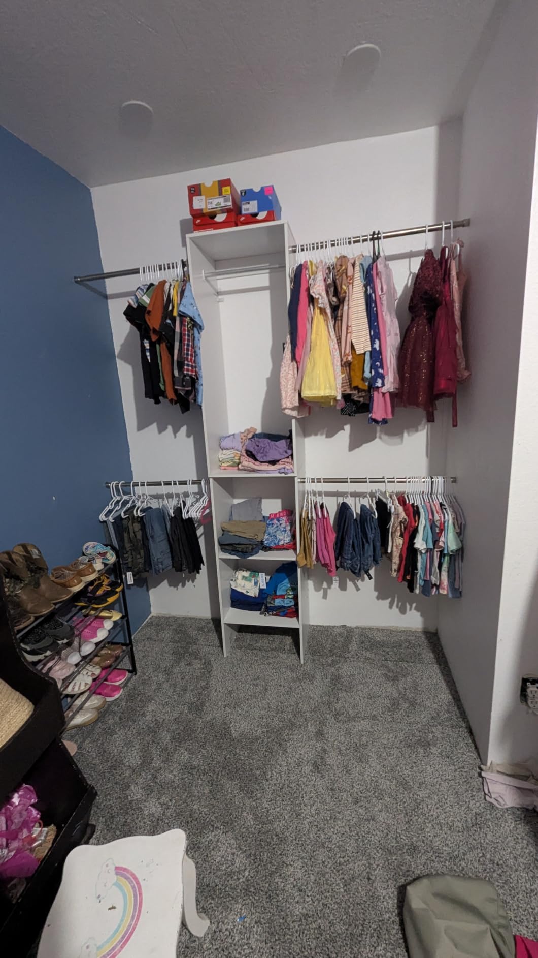 SONGMICS Closet System, Customizable Walk-In Closet Organizer System with Adjustable Hanging Rods and Storage Shelves, White, Fits Spaces 6.5-10.2 ft customer photo 1