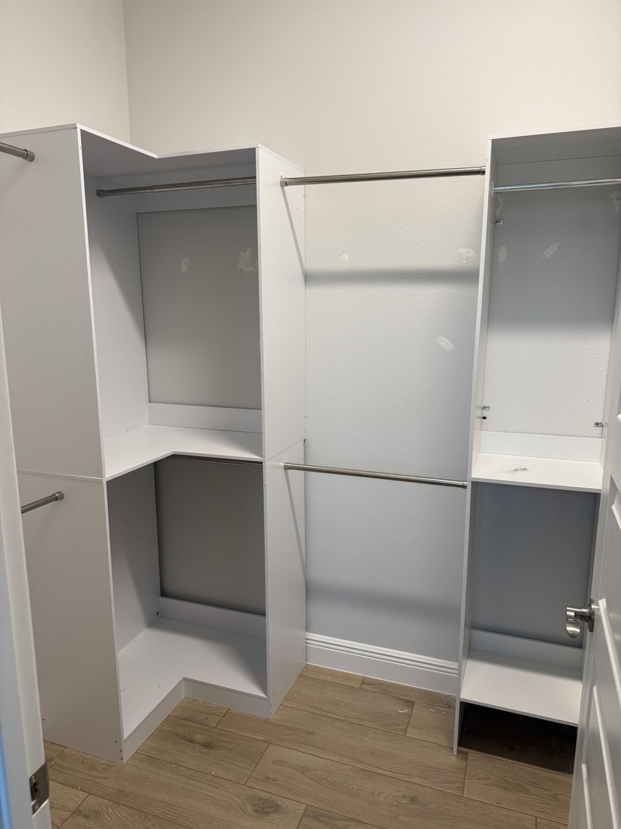 SONGMICS Closet System, Customizable Walk-In Closet Organizer System with Adjustable Hanging Rods and Storage Shelves, White, Fits Spaces 6.5-10.2 ft customer photo 2