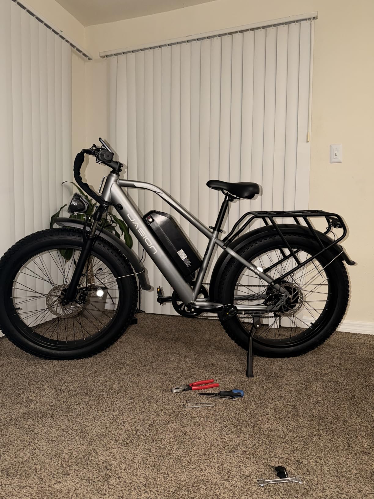 Jasion EB5 MAX Electric Bike for Adults 2000W Peak Motor, 48V 15Ah Battery | 720Wh Battery Electric Mountain Bike, 26'' x 4'' Fat Tire Ebike, 28+MPH Speed, Cruise Control, Fenders, Rear Rack customer photo 1