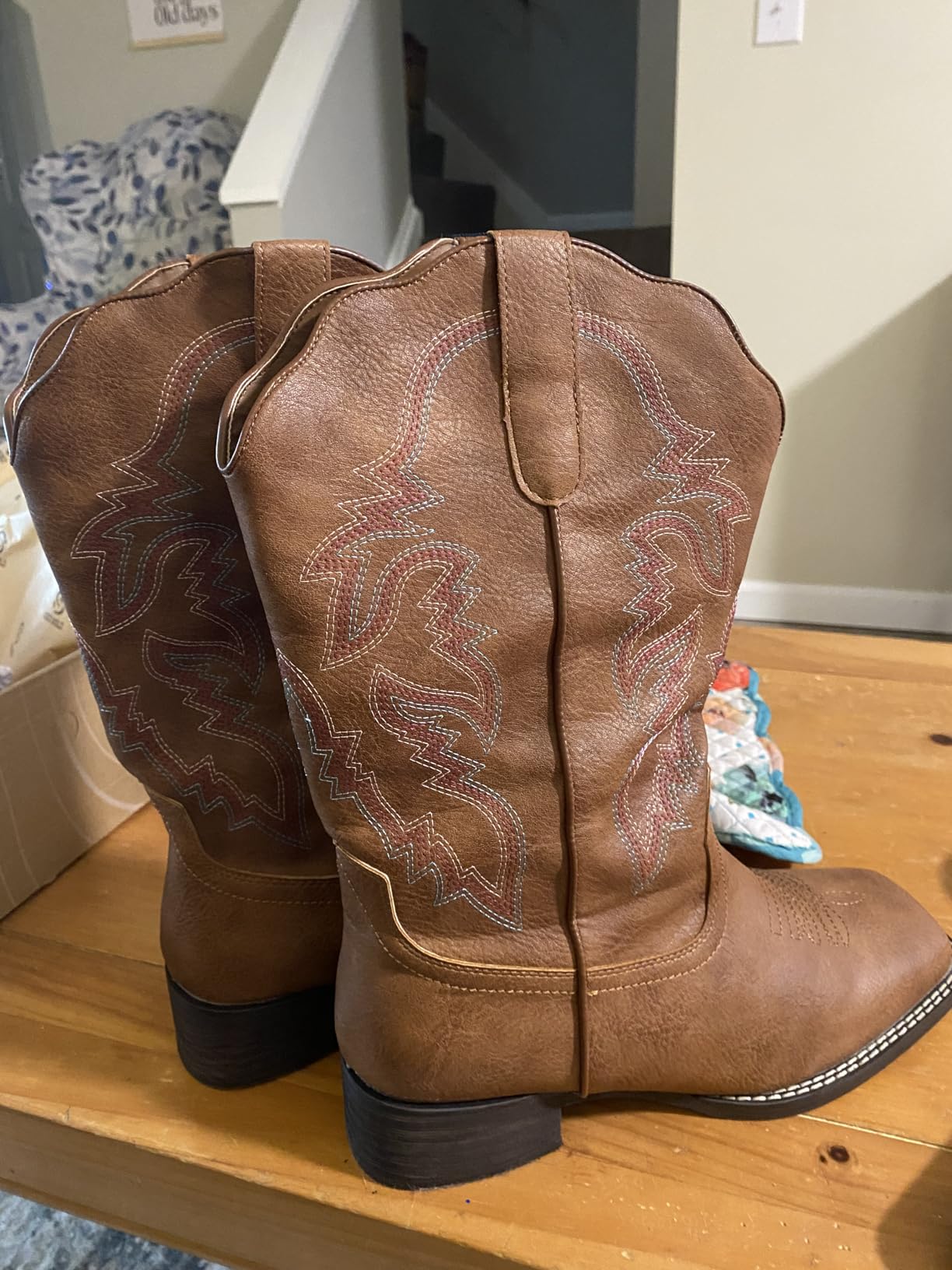 SheSole Extra Wide Calf Cowboy Boots for Women with Side Zipper & Hidden Elastic customer photo 1