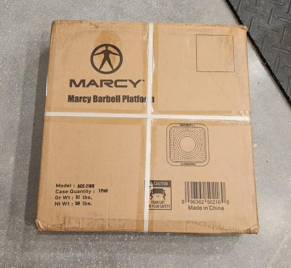 Marcy Barbell Platform Sold in Pair, Olympic Weight Landing Pads with Raised Edges & Non-Slip Surface, Floor Protection Crash Pads for Home Gym, Weight Lifting customer photo 1