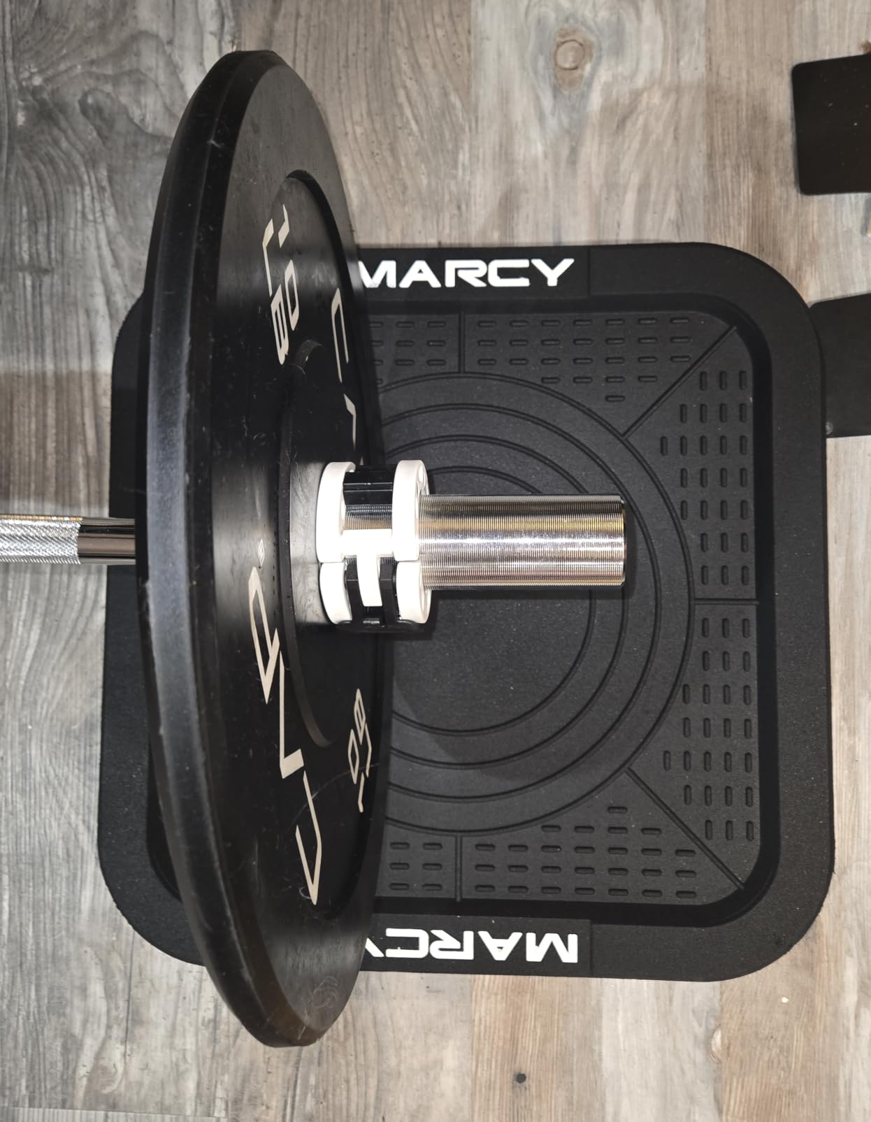 Marcy Barbell Platform Sold in Pair, Olympic Weight Landing Pads with Raised Edges & Non-Slip Surface, Floor Protection Crash Pads for Home Gym, Weight Lifting customer photo 2