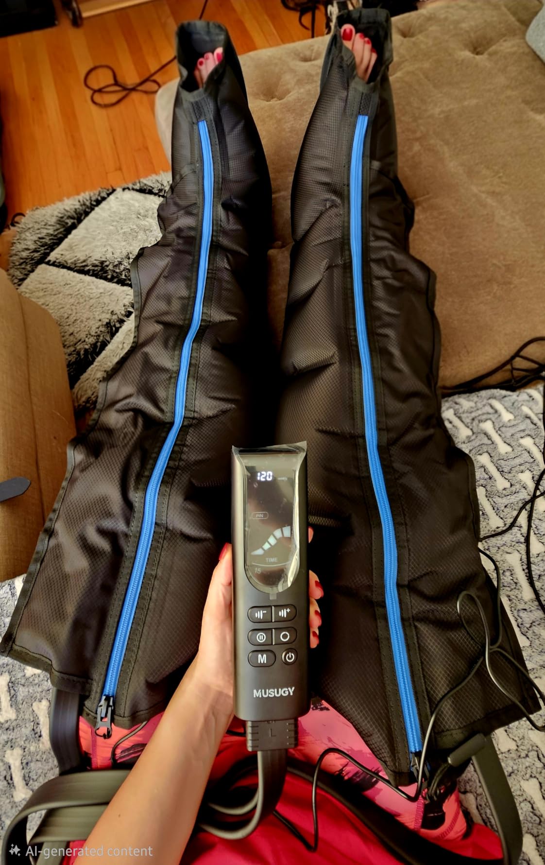Sequential Leg Compression Massager Full Leg Air Compression Boots (Medium) customer photo 1