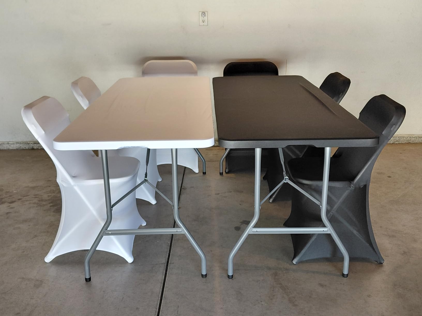2 Pack of 6 Feet Foldable Table with Built in Handle & Steel Legs | Heavy Duty Portable | Perfect for Party, Dining, Wedding, Events, Picnic Indoor, Outdoor, Camping, Utility, Temporary customer photo 1