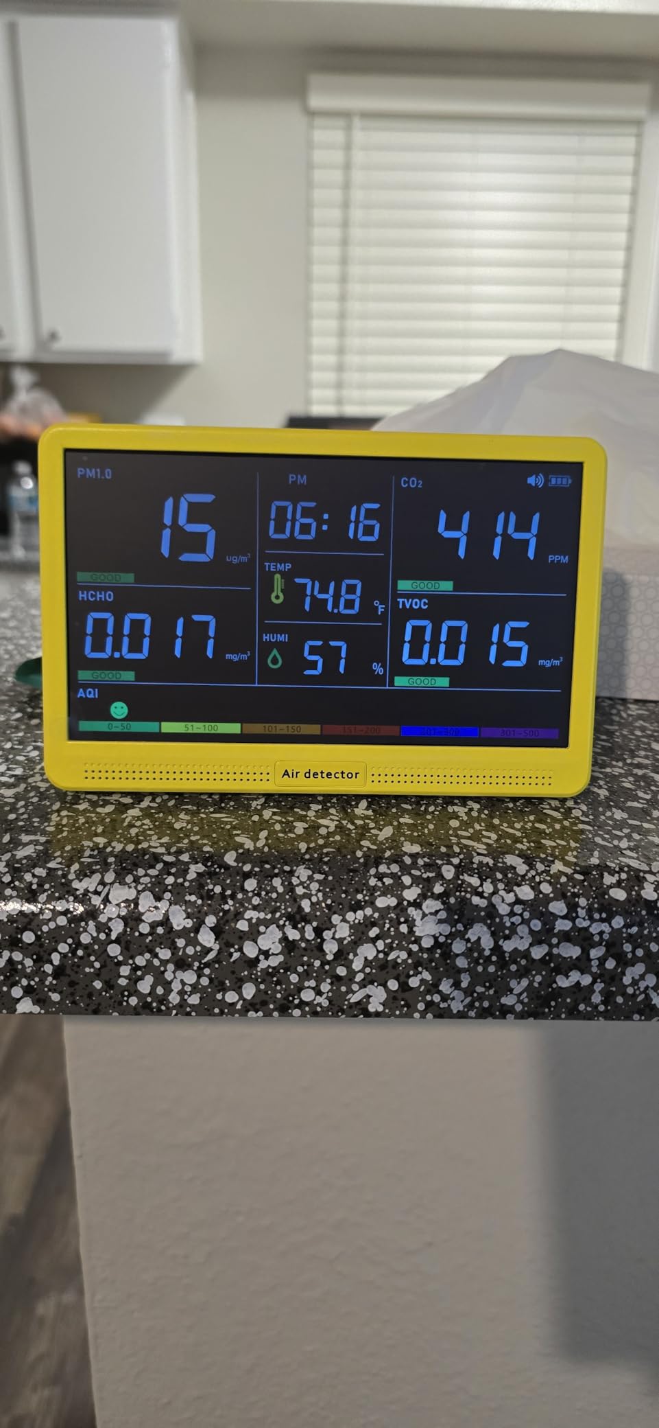 Professional Indoor Air Quality Monitor with 7X AQI Beep Alarms, 16 in 1 Portable Real-Time Detector for PM2.5 | PM10 | CO2 | TVOC | HCHO | Temp | Hum for Home Cars Plants Pets customer photo 2