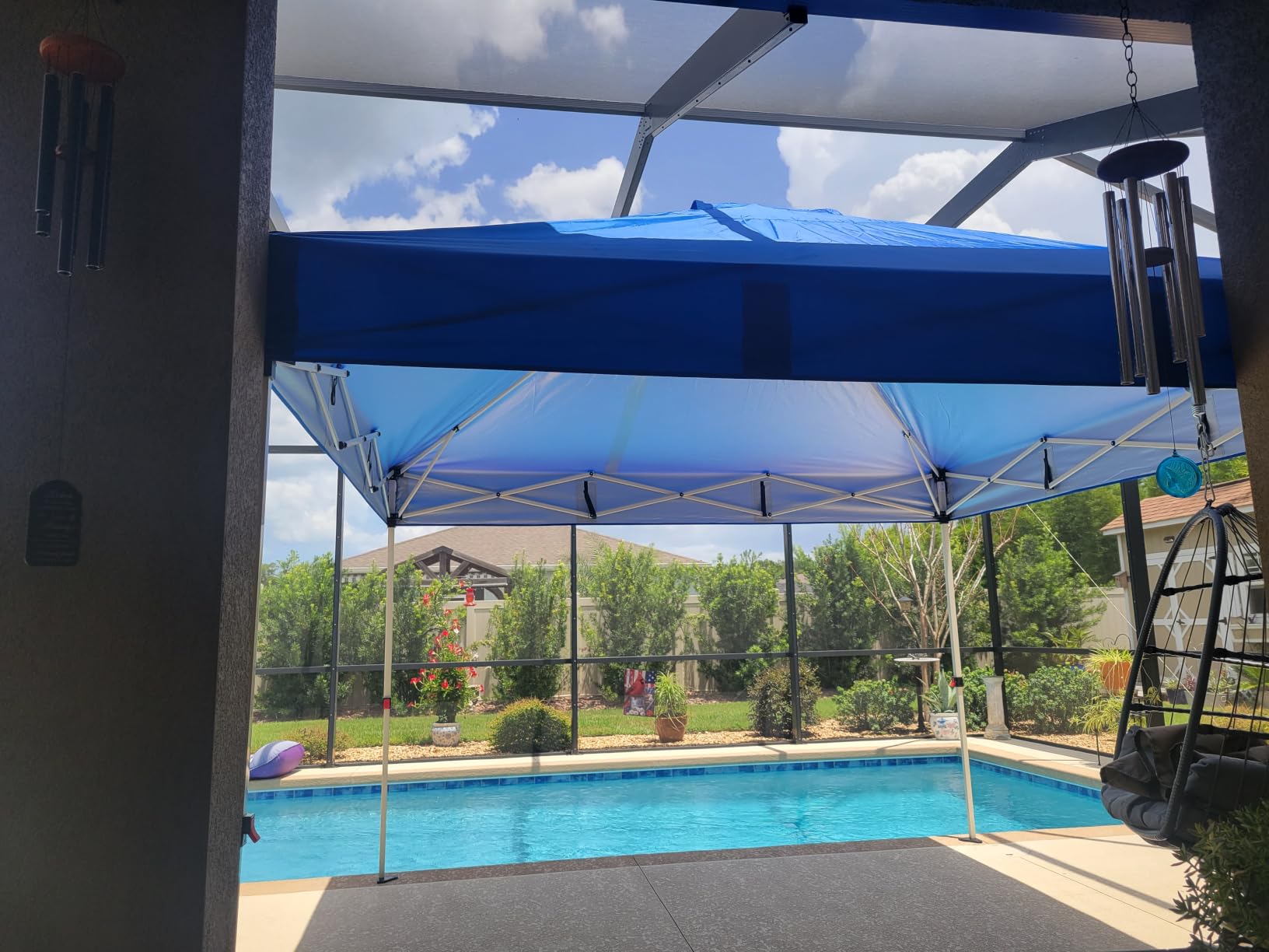 WEIZE 10x10 Pop Up Canopy Tent, 1-Button Push Setup Canopy Tent, Adjustable Height Instant Portable Shelter, Portable Roller Bag, Easy Outdoor Sun Shade for Events, 4 Weight Bags, Black customer photo 2