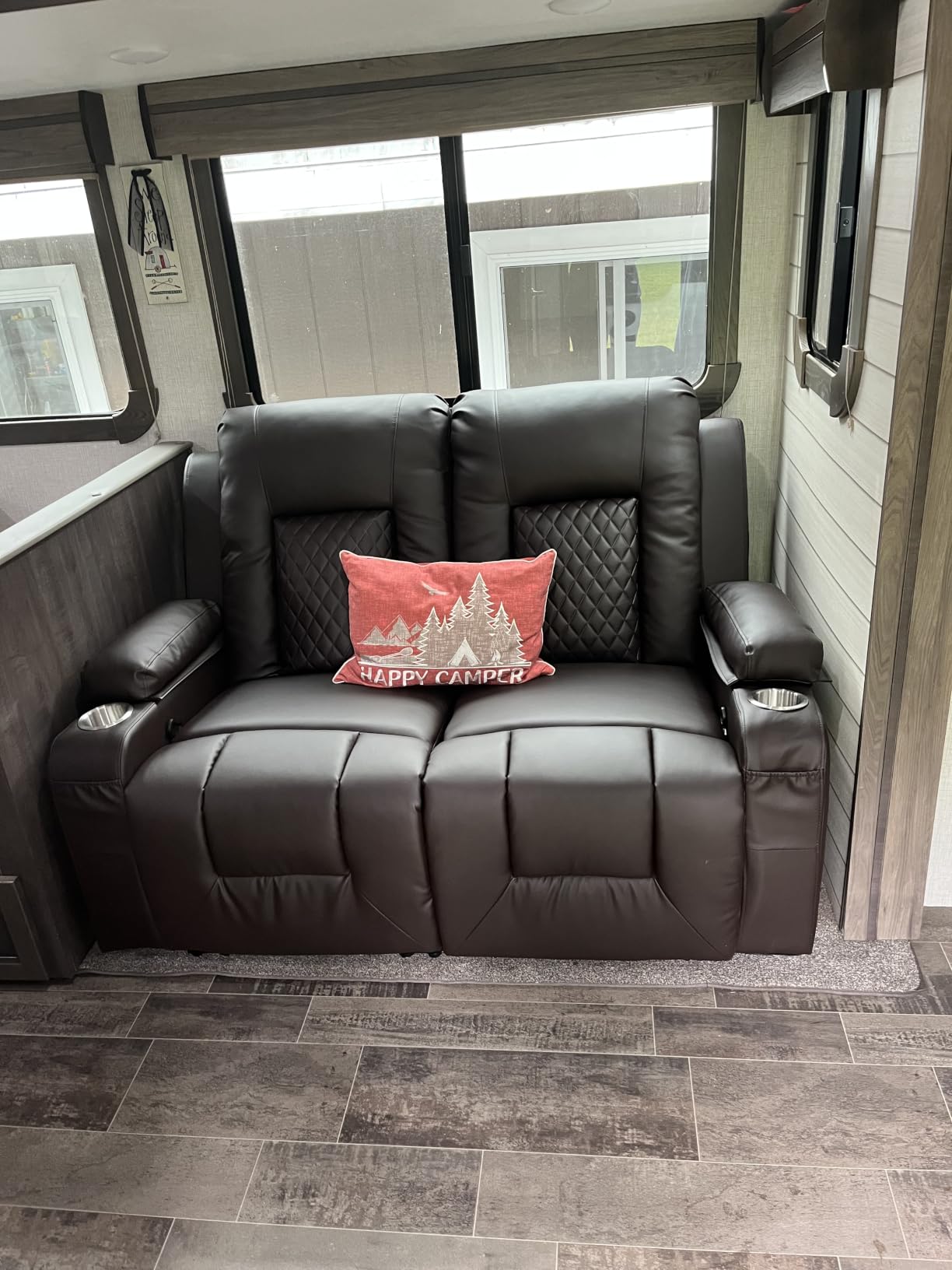 MOSGAT RV Recliner Chair, Oversized Reclining Loveseat Home Theater Seating with Cup Holders, Insert Pockets, Wall Hugger RV Recliners for Movie Room, Recline Movie Seats Gaming Sofa customer photo 2
