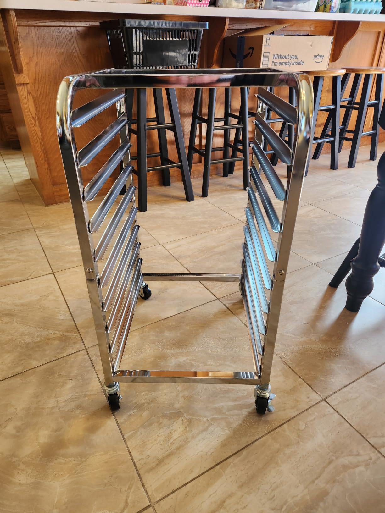 10-Tier Bun Pan Rack with Wheels for Home Use | 1/2 & 1/4 Sheet Pan|Baking Bread Cooling Rack|Speed Bun Pan Rack|Home Bakery Rolling Cart|Dough Proofing customer photo 1