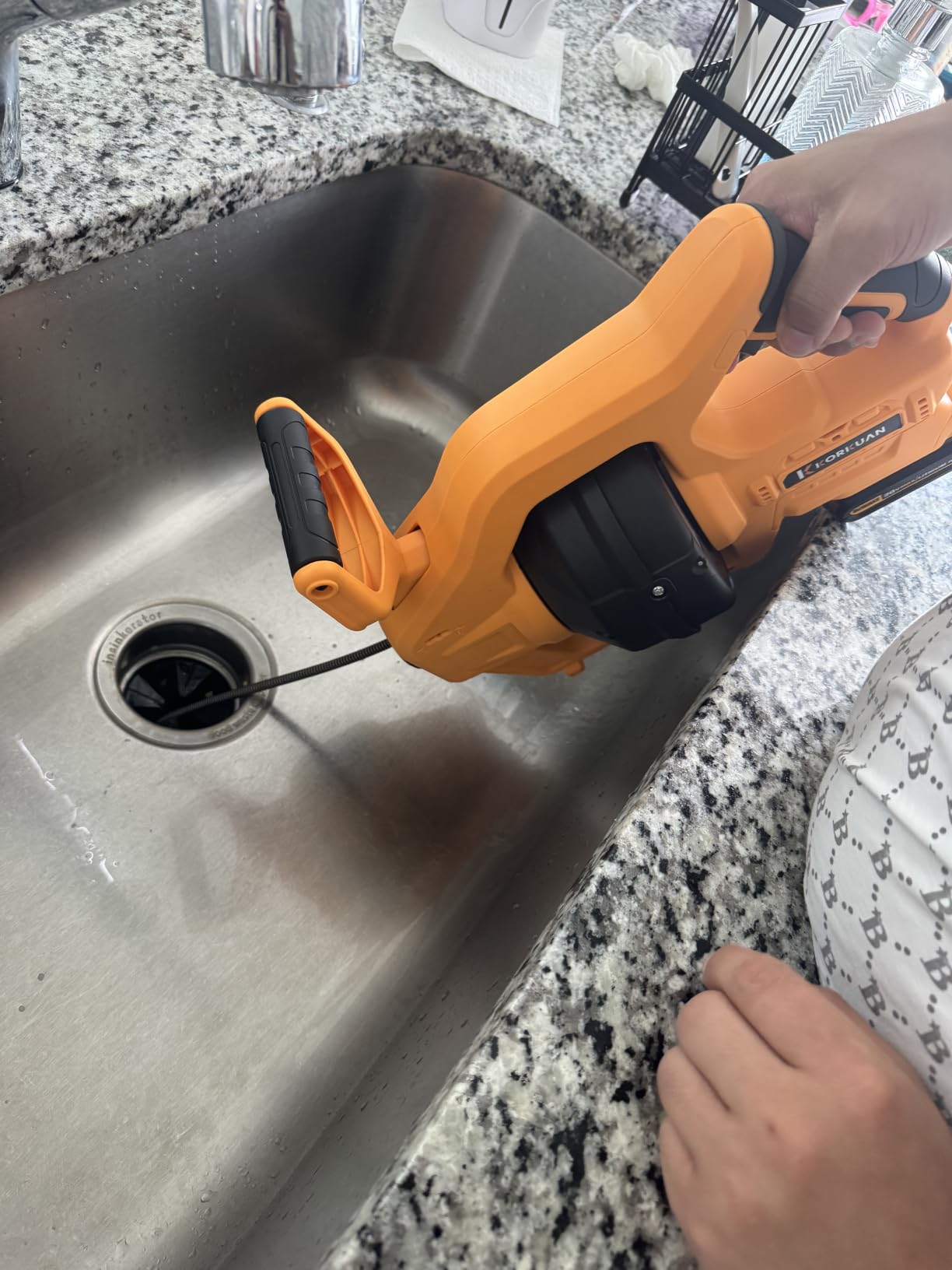 Cordless Electric Drain Auger Compatible with Dewalt 20V Battery (Tool Only) | Auto-Feed Plumbing Drain Snake with 23.62FT Replaceable Cable, Drain Clog Cleaner Tool for Sink, Toilet, Bathtub, Sewer customer photo 2