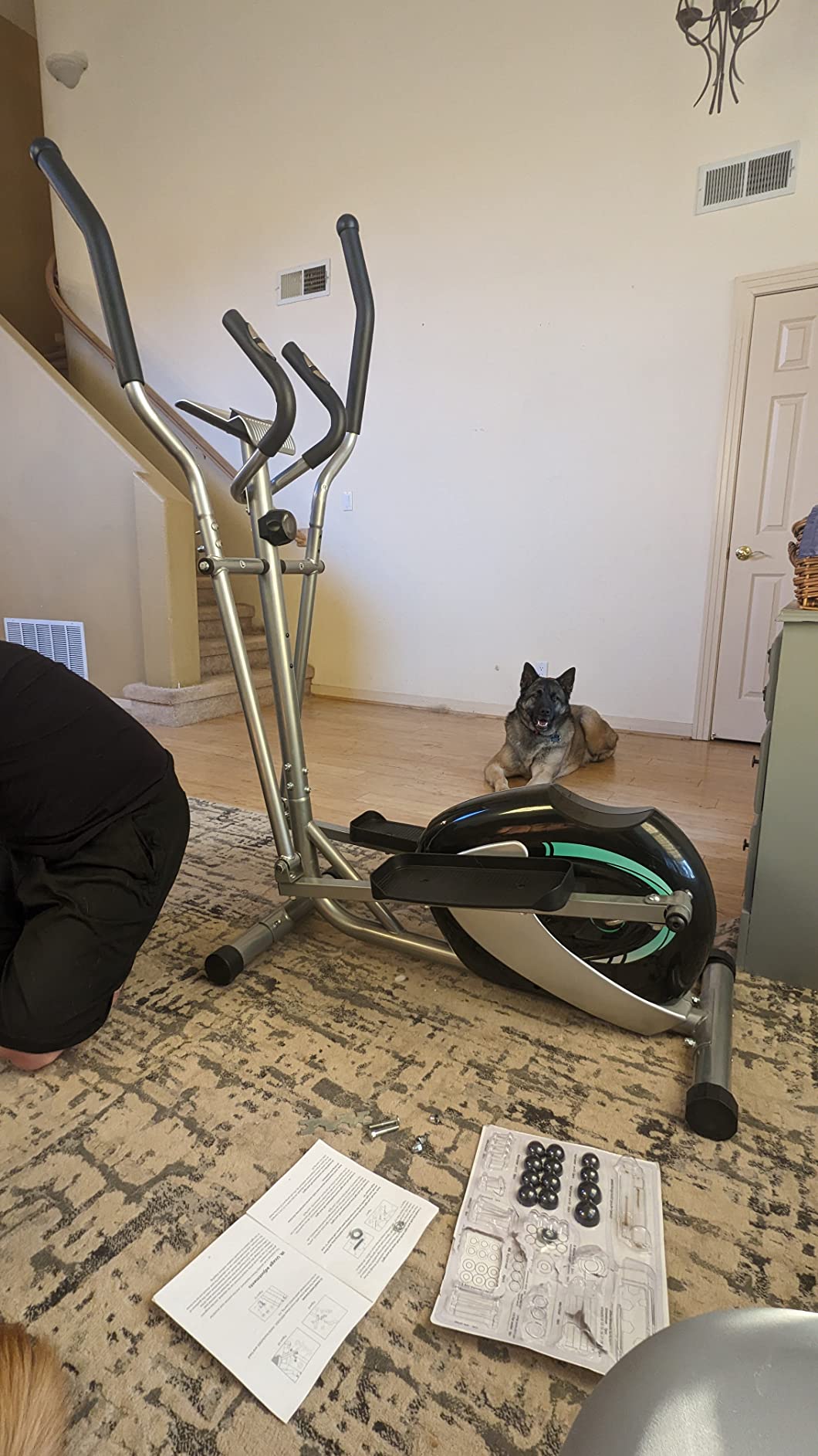 THERUN Elliptical Machine for Home, Hyper-Quiet Elliptical Exercise Machine, Compact Elliptical Trainer w/16 Levels Adjustable Resistance, 13.2LBS Flywheel, Pulse Sensor, LCD Monitor customer photo 2