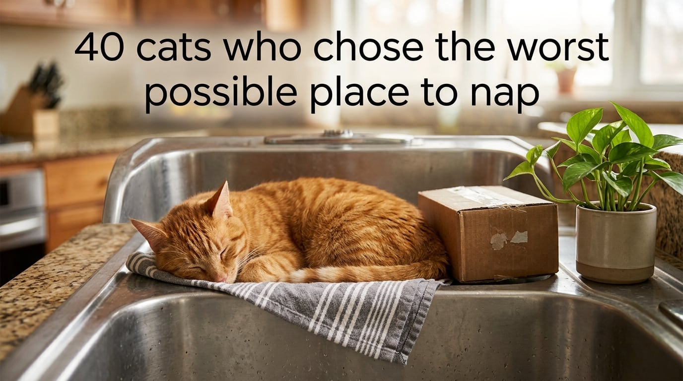40 cats who chose the worst possible place to nap