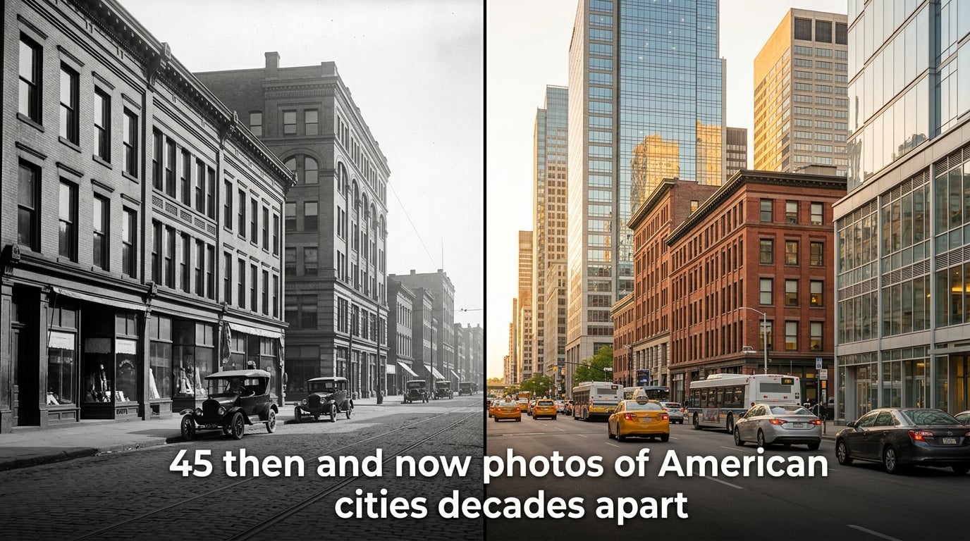 45 then and now photos of American cities decades apart