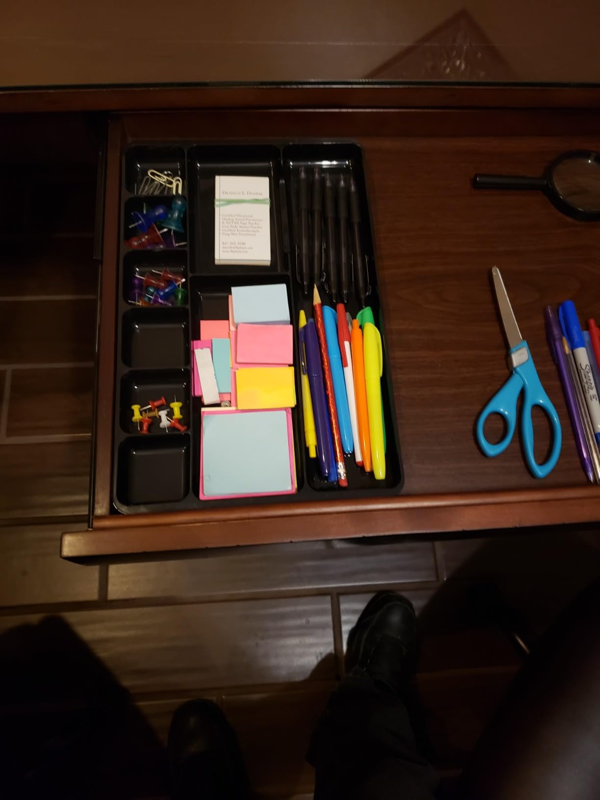 Rubbermaid Extra Deep Desk Drawer Director Tray, Plastic, 11.875 x 15 x 2.5 Inches, Black customer photo 1