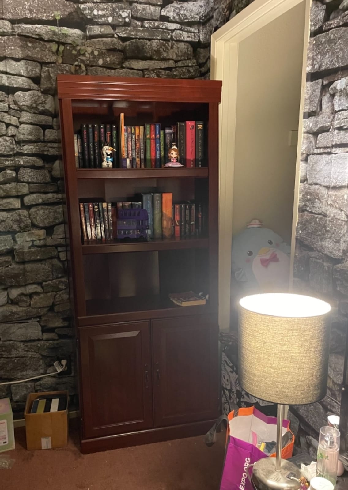 Sauder Heritage Hill Library With Doors/ Book shelf, Classic Cherry finish customer photo 1