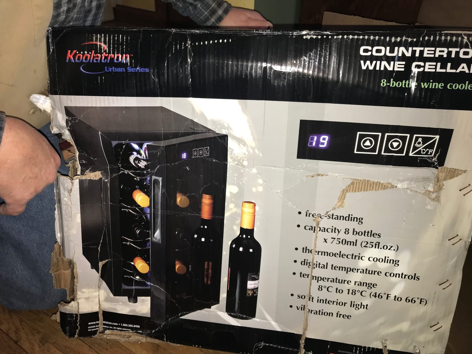 Koolatron 8 Bottle Wine Cooler, Black, Thermoelectric Wine Fridge, 0.8 cu. ft. (23L), Freestanding Urban Series Wine Refrigerator, Red, White and Sparkling Wine Storage for Kitchen and Apartment customer photo 1
