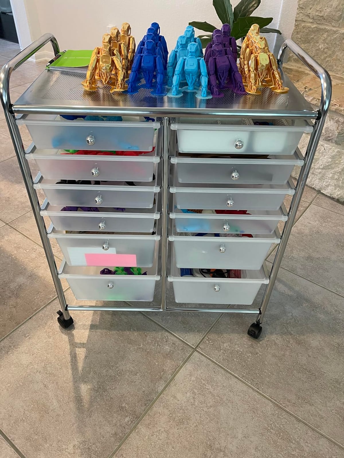 Honey-Can-Do Rolling Craft Storage Cart, Clear, 12-Drawer customer photo 2