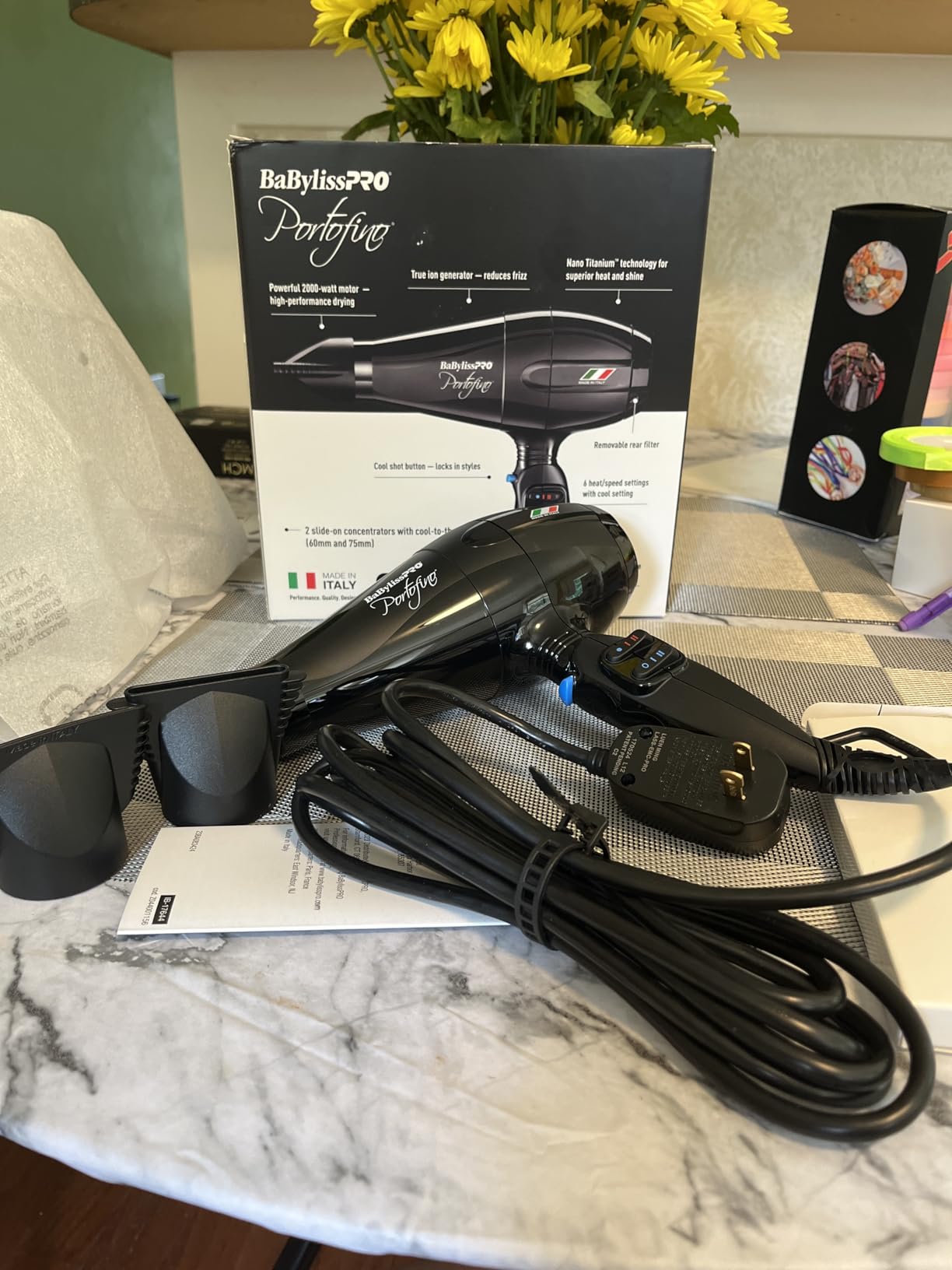 BaBylissPRO Nano Titanium Italian Portofino Hair Dryer - Professional 2000 Watt Blow Dryer customer photo 1