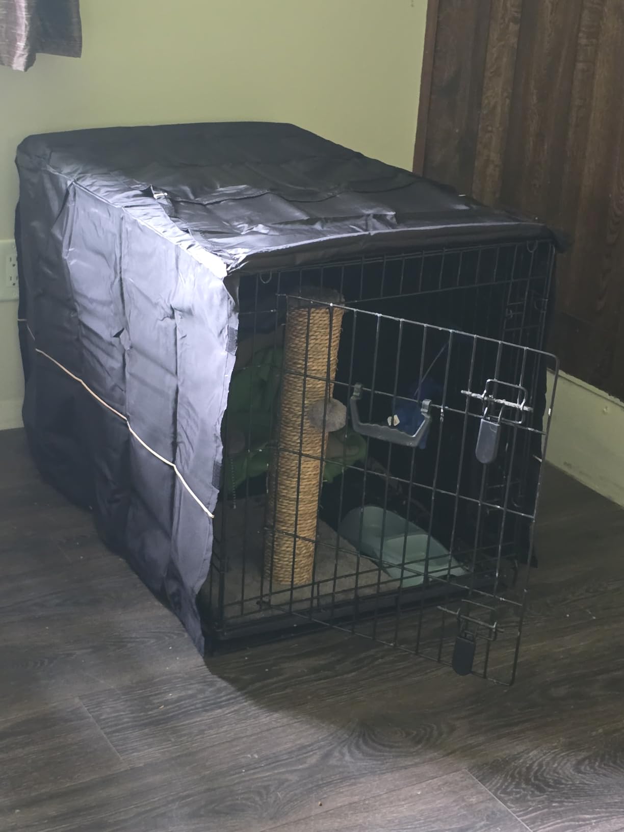 MidWest Homes for Pets Intermediate Dog Crate Cover, Black Polyester Privacy Kennel Cover Fits Most 36-Inch Crates, Machine Washable, Reduces Barking & Chewing customer photo 1