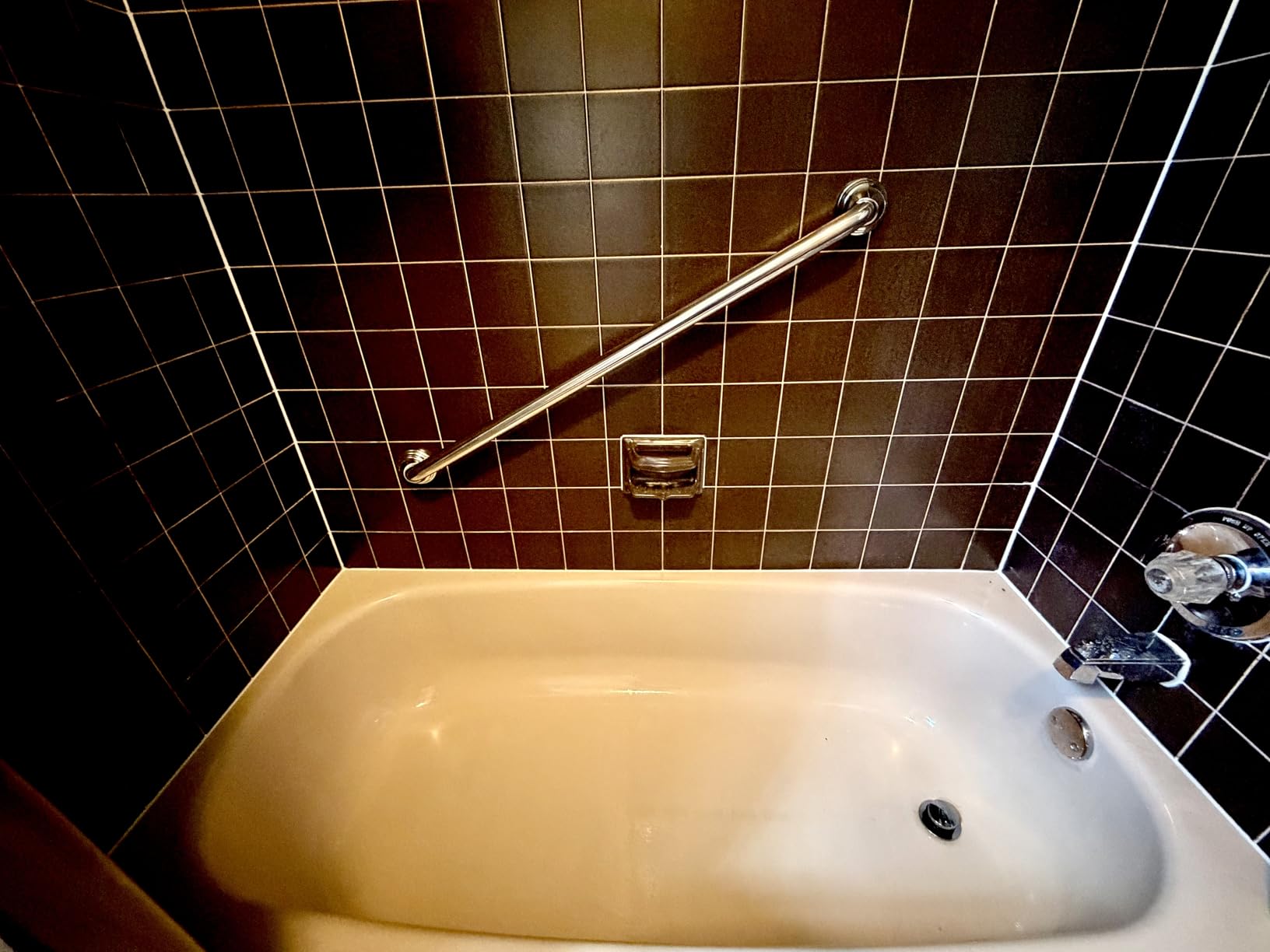 Moen Brushed Nickel Bathroom Safety 12-Inch Designer Bathroom Grab Bar with Curled Grip, Shower Handles for Elderly, R8712D3GBN customer photo 1