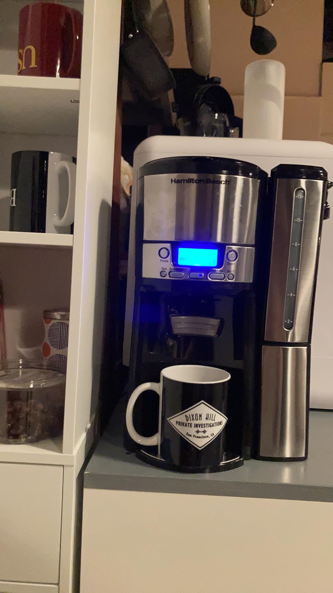 Hamilton Beach One Press Programmable Dispensing 12 Cup Coffee Maker with Internal Coffee Pot, Stays Warm and Fresh for Hours, 60 oz. Removable Reservoir, Black & Stainless Steel (47950) customer photo 1