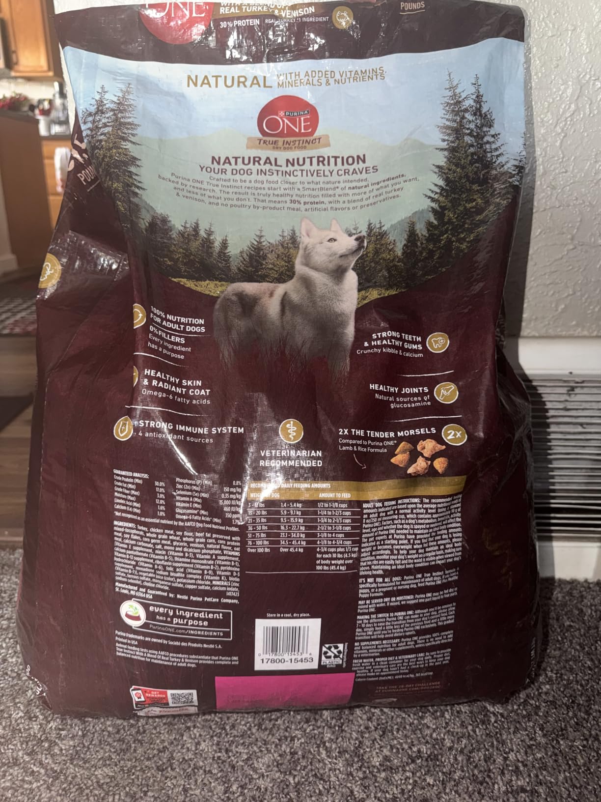 Purina ONE True Instinct Dry Dog Food, Real Turkey & Venison, 15 lb Bag customer photo 1